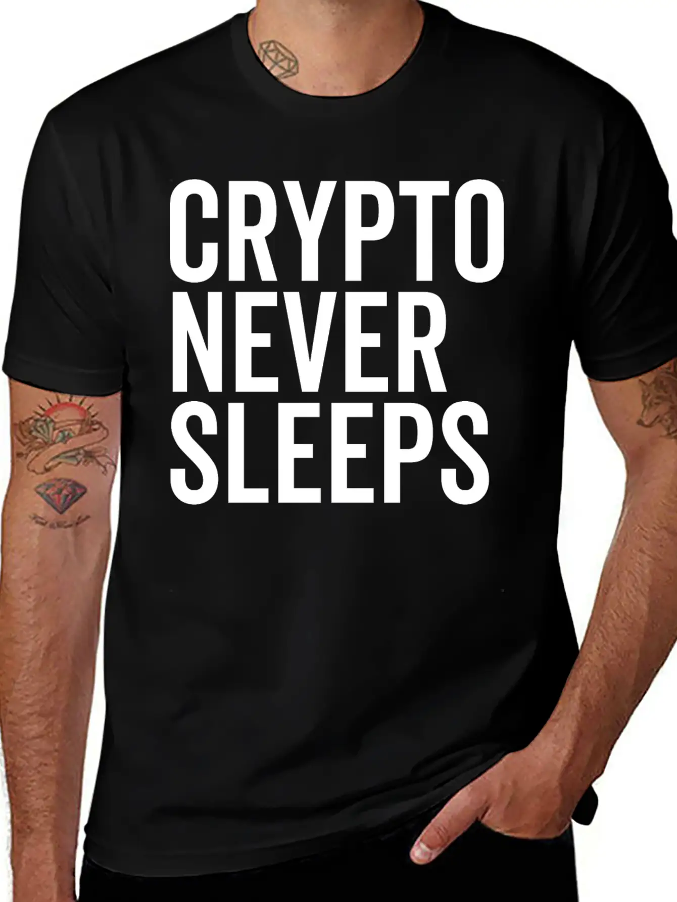 Crypto Never Sleeps Essential Unisex Summer Tee – Soft Cotton Casual Fit