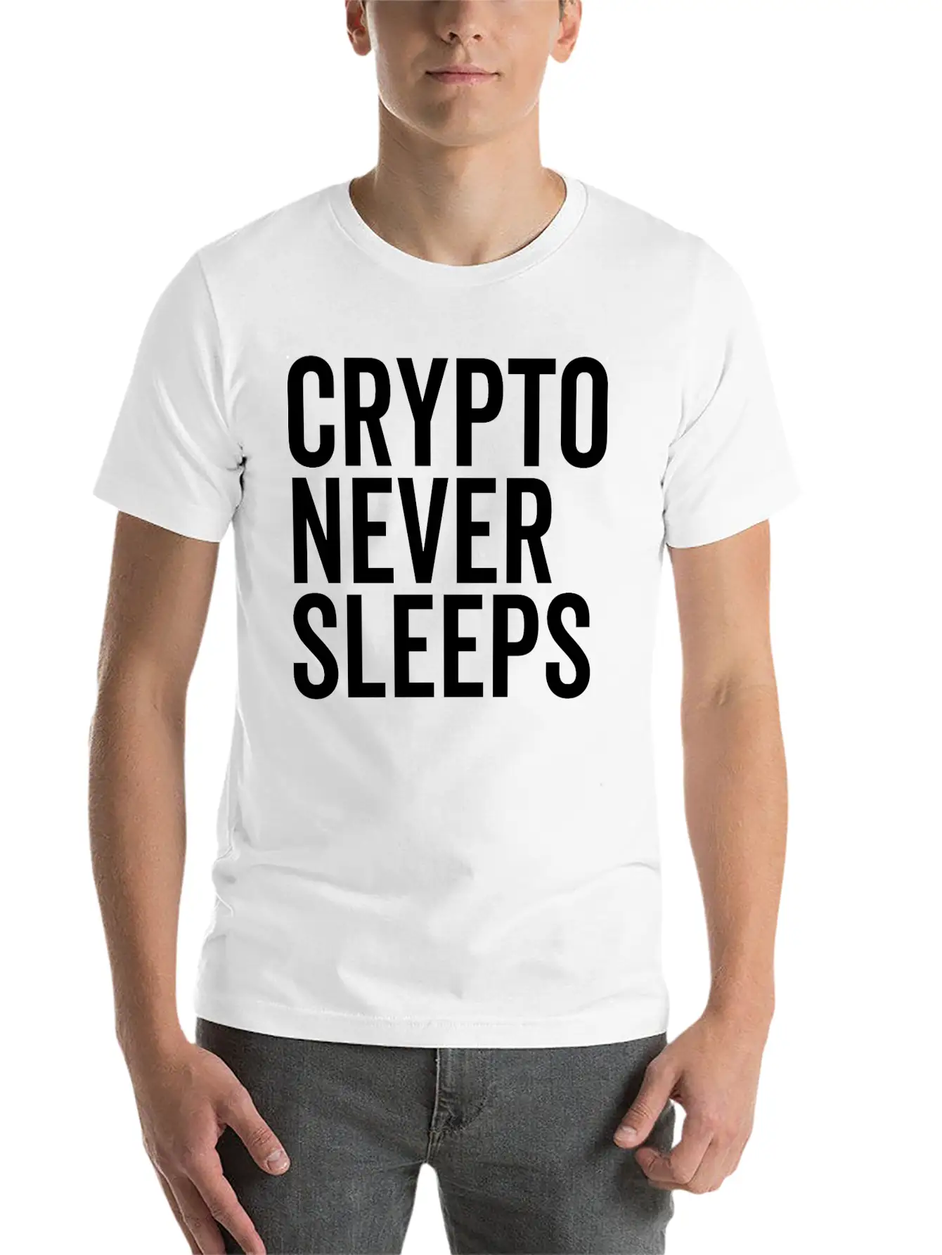 Crypto Never Sleeps Essential Unisex Summer Tee – Soft Cotton Casual Fit