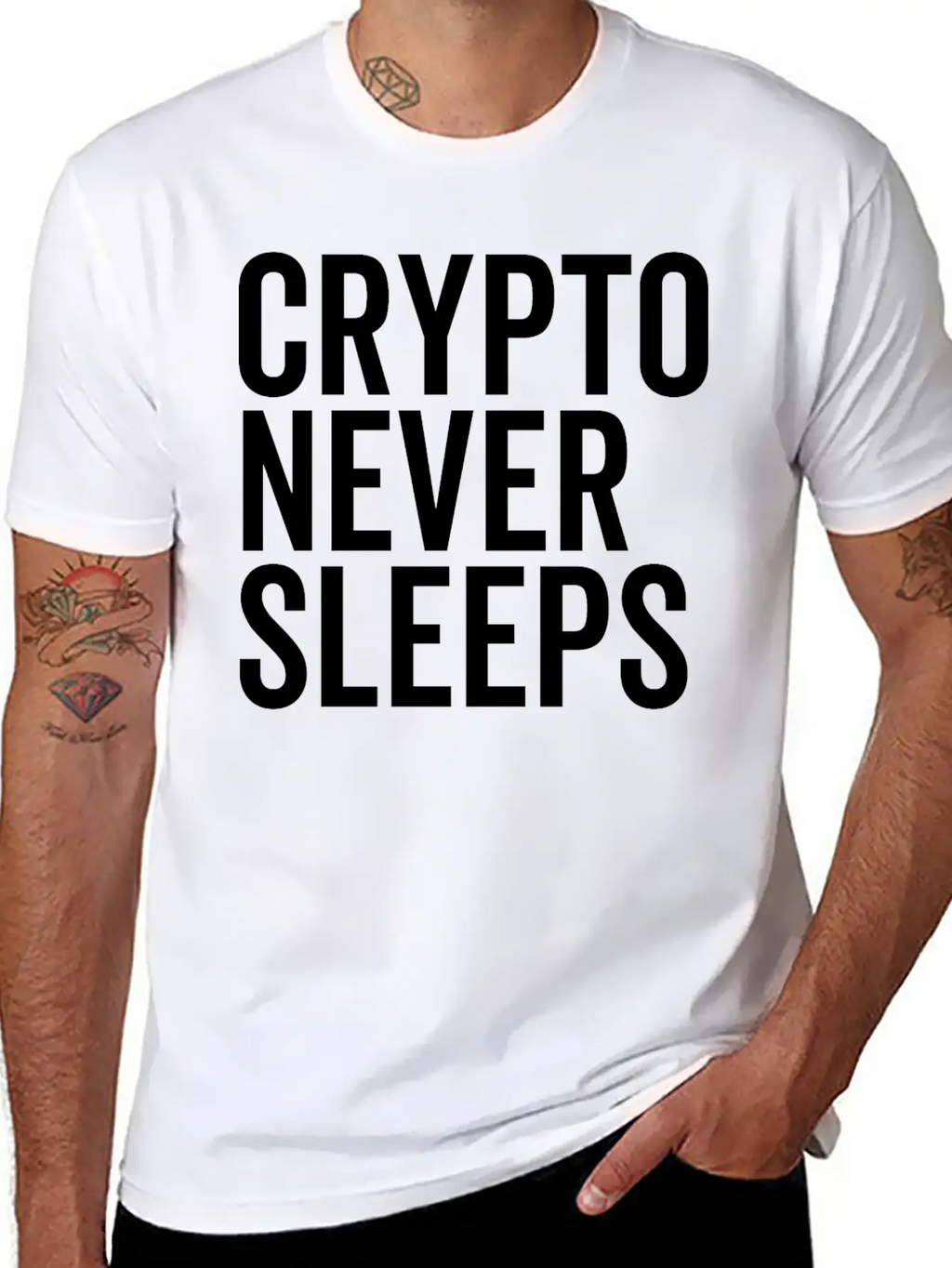 Crypto Never Sleeps Essential Unisex Summer Tee – Soft Cotton Casual Fit