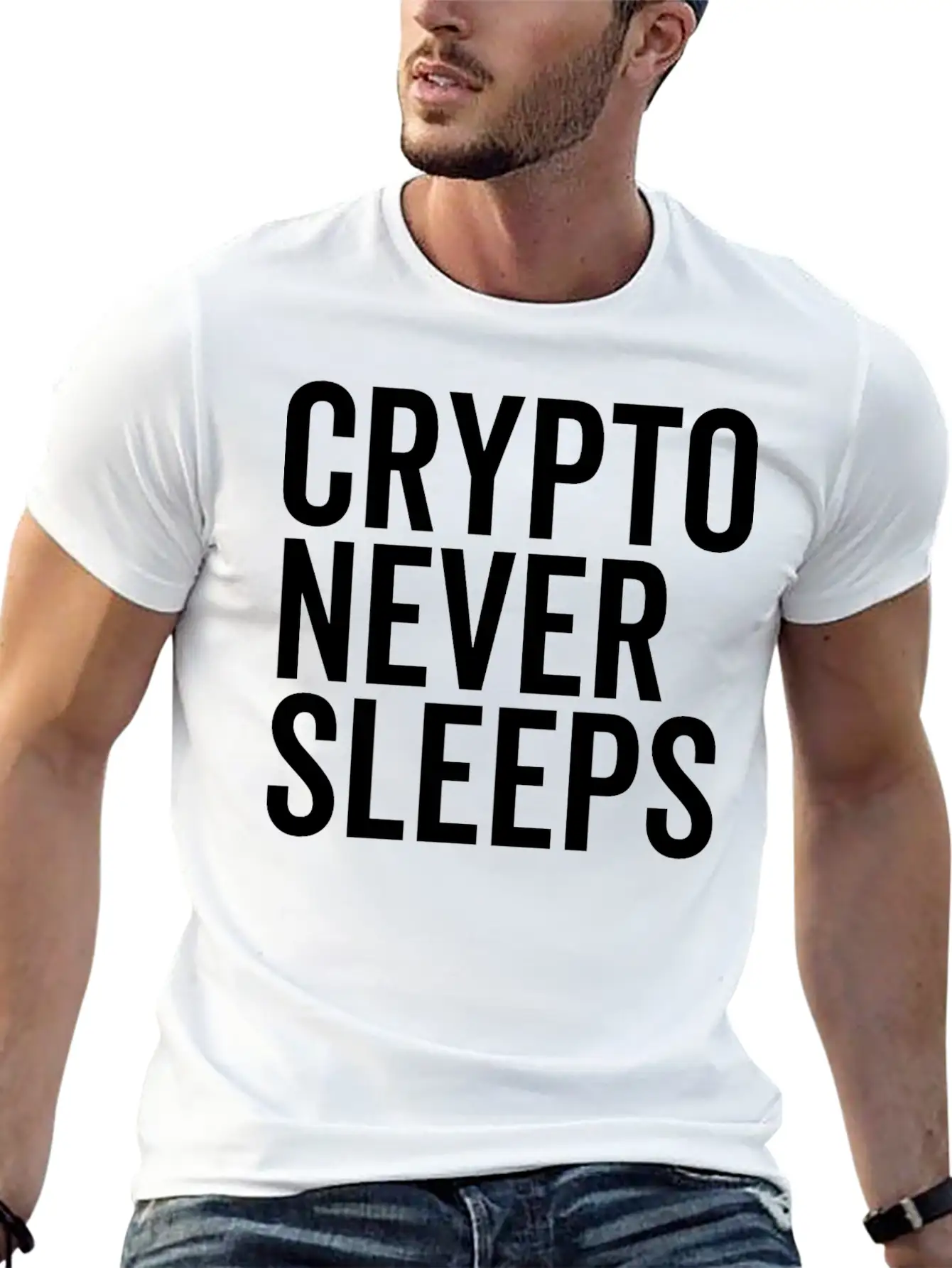Crypto Never Sleeps Essential Unisex Summer Tee – Soft Cotton Casual Fit