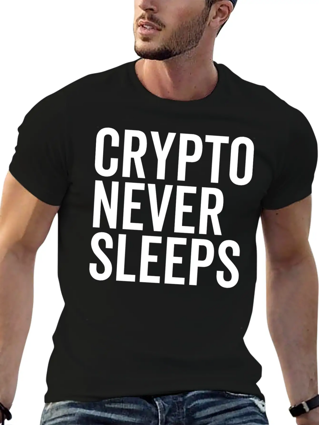 Crypto Never Sleeps Essential Unisex Summer Tee – Soft Cotton Casual Fit