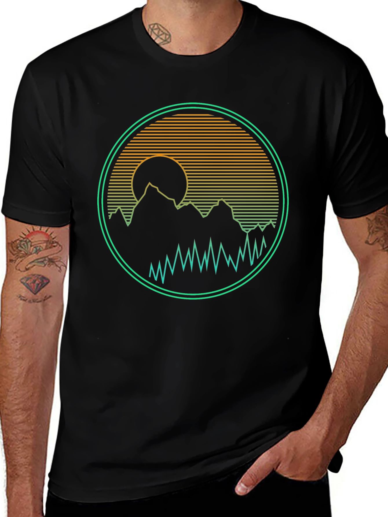 Retro Mountain Sunset Graphic Tee