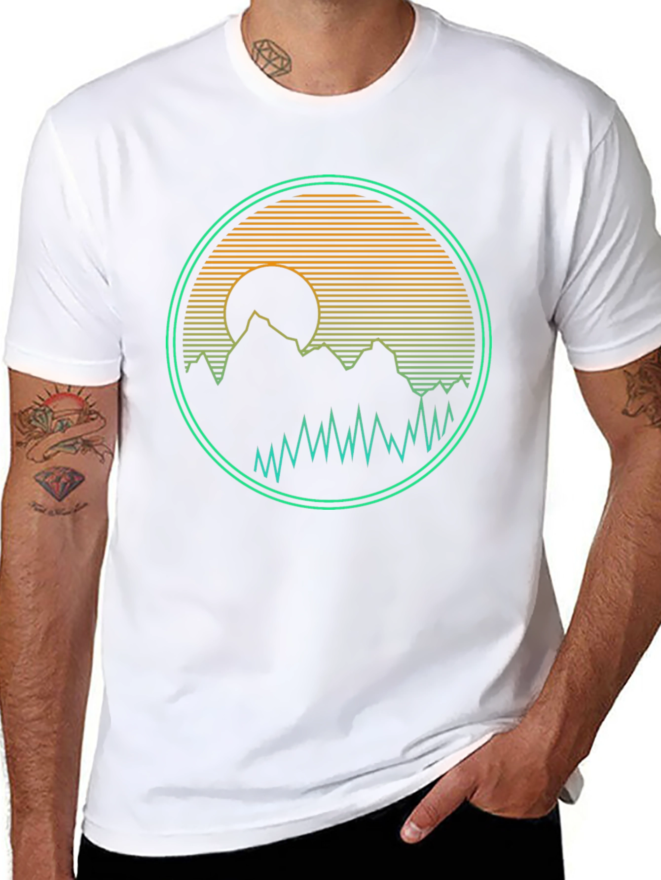 Retro Mountain Sunset Graphic Tee