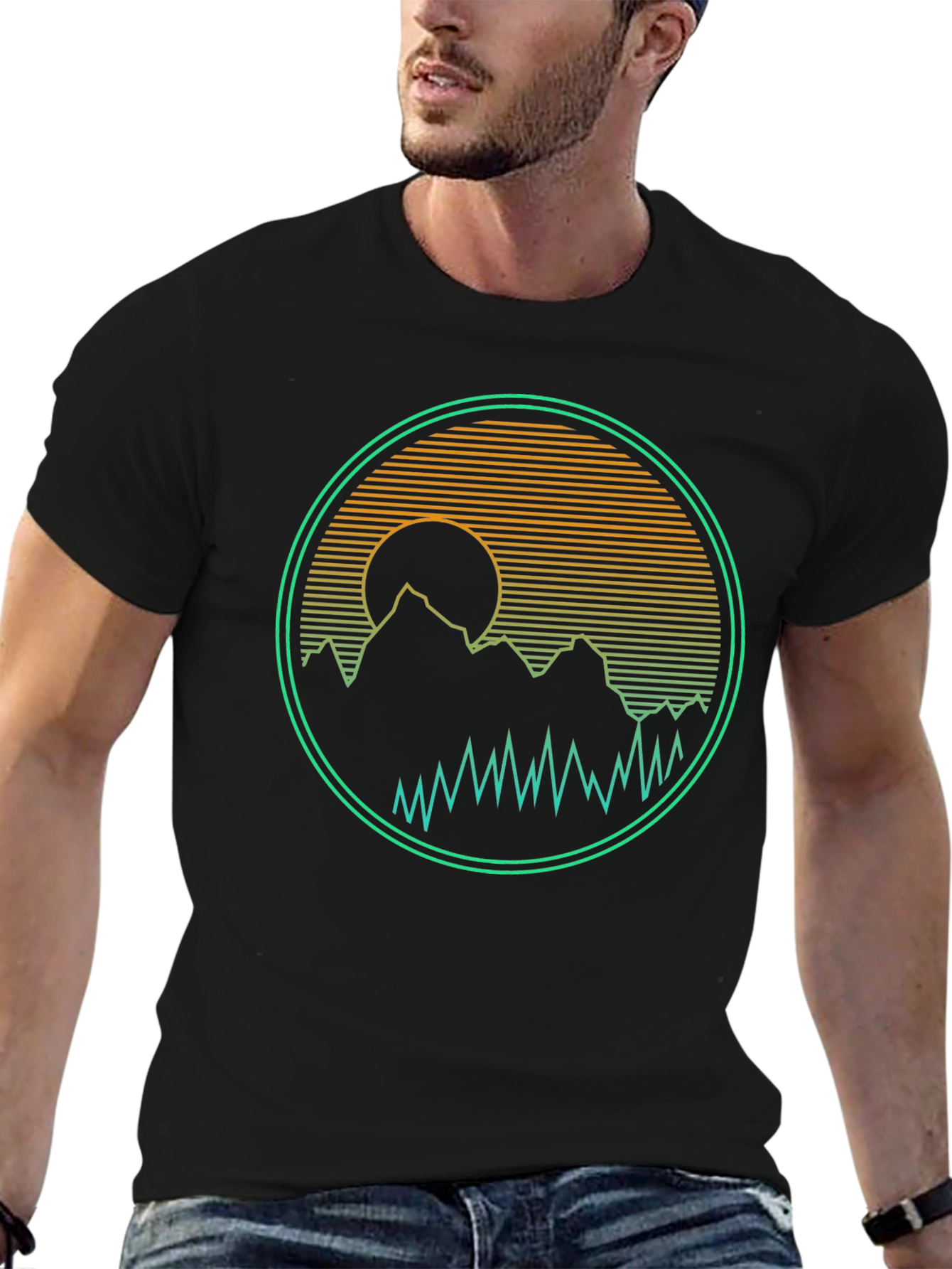 Retro Mountain Sunset Graphic Tee
