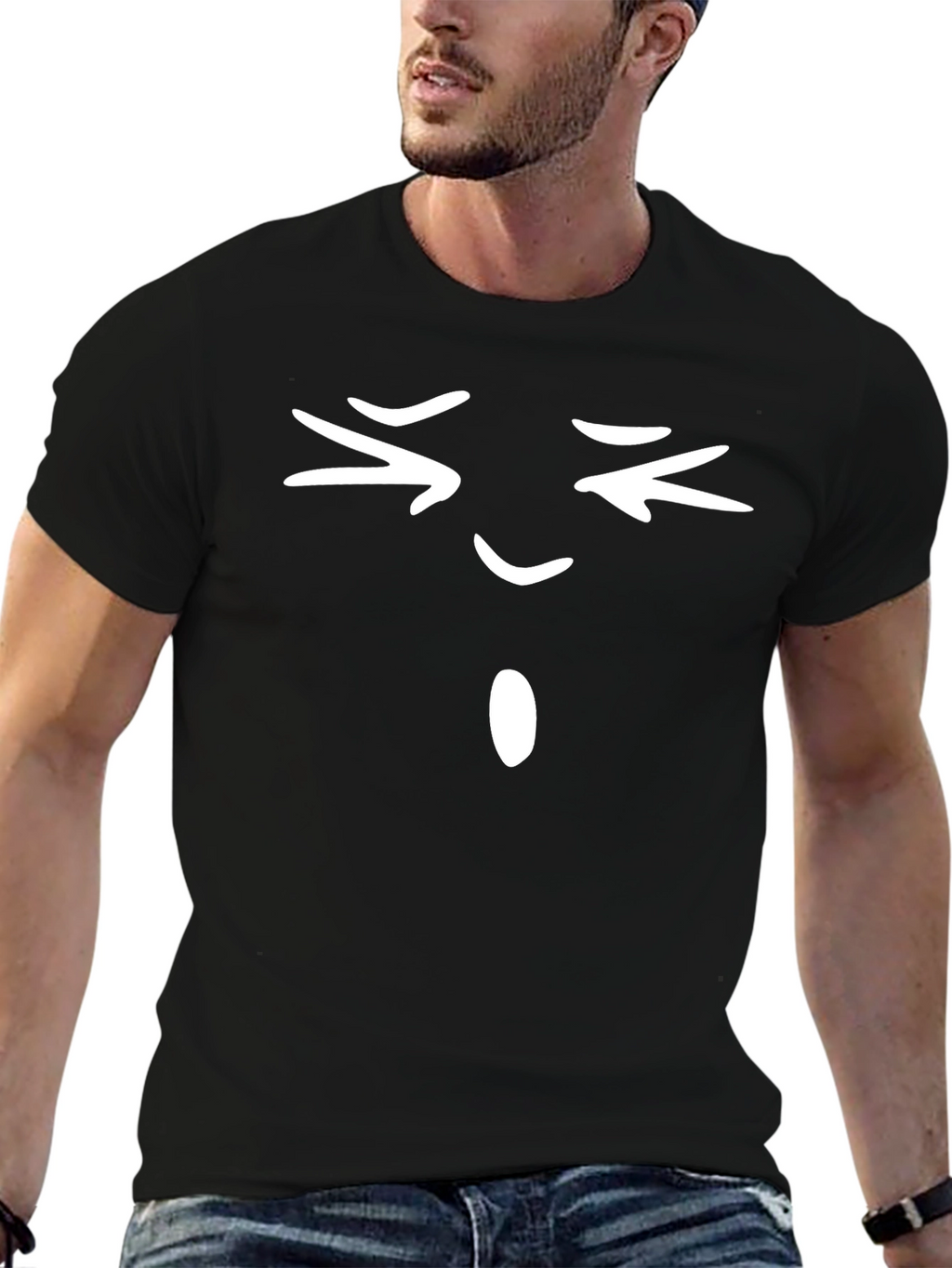 Funny Emoji Face Black T-Shirt