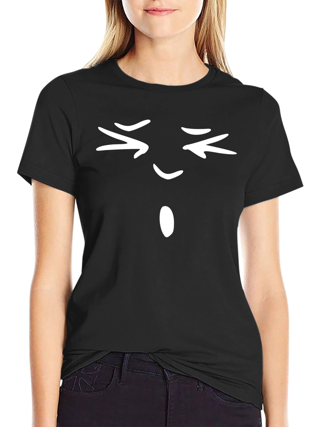 Funny Emoji Face Black T-Shirt