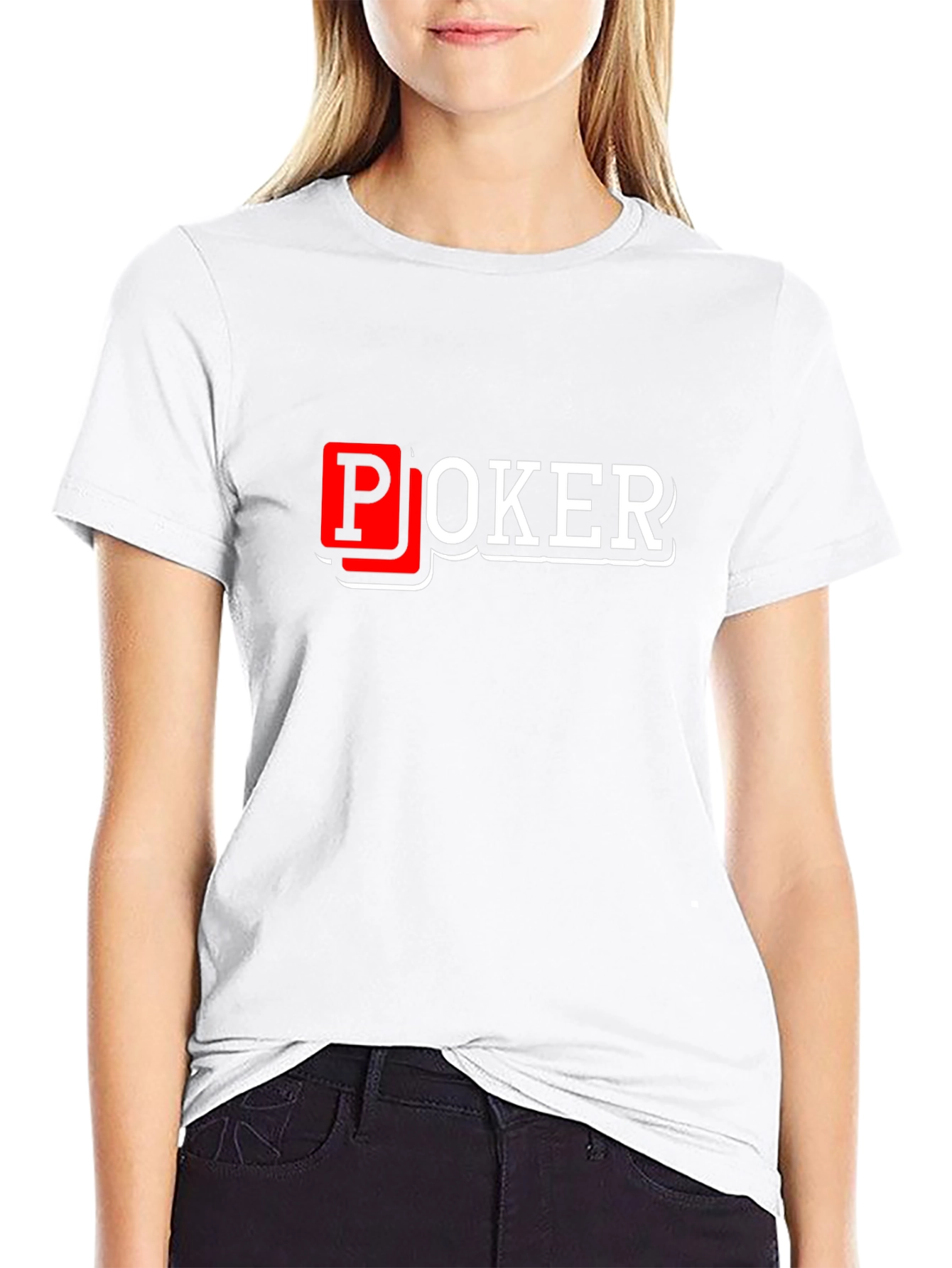 Poker Graphic T-Shirt - Black Cotton Blend