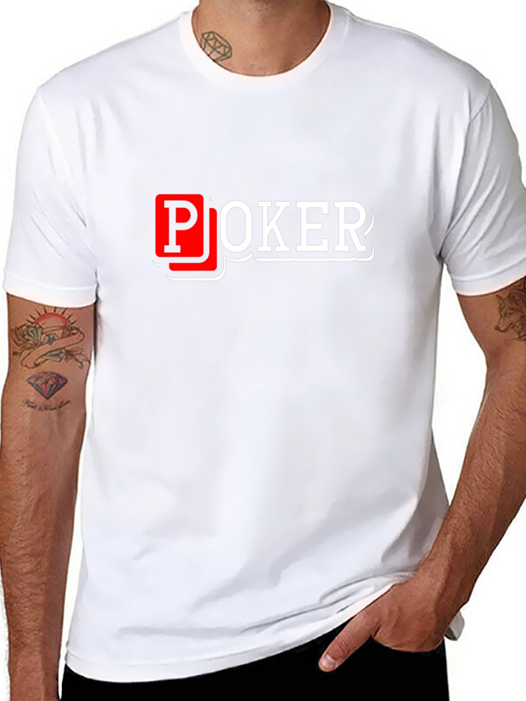 Poker Graphic T-Shirt - Black Cotton Blend