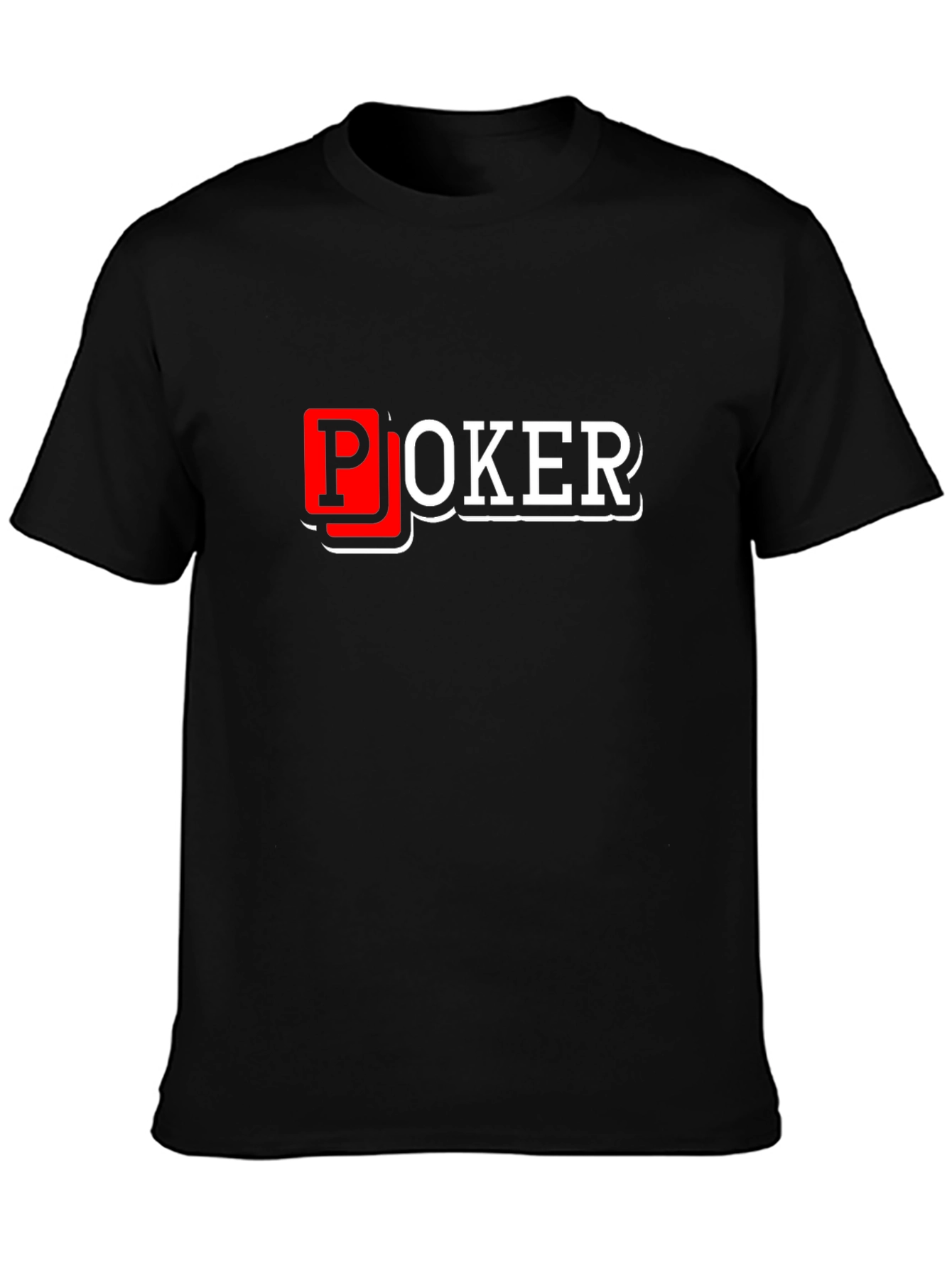Poker Graphic T-Shirt - Black Cotton Blend