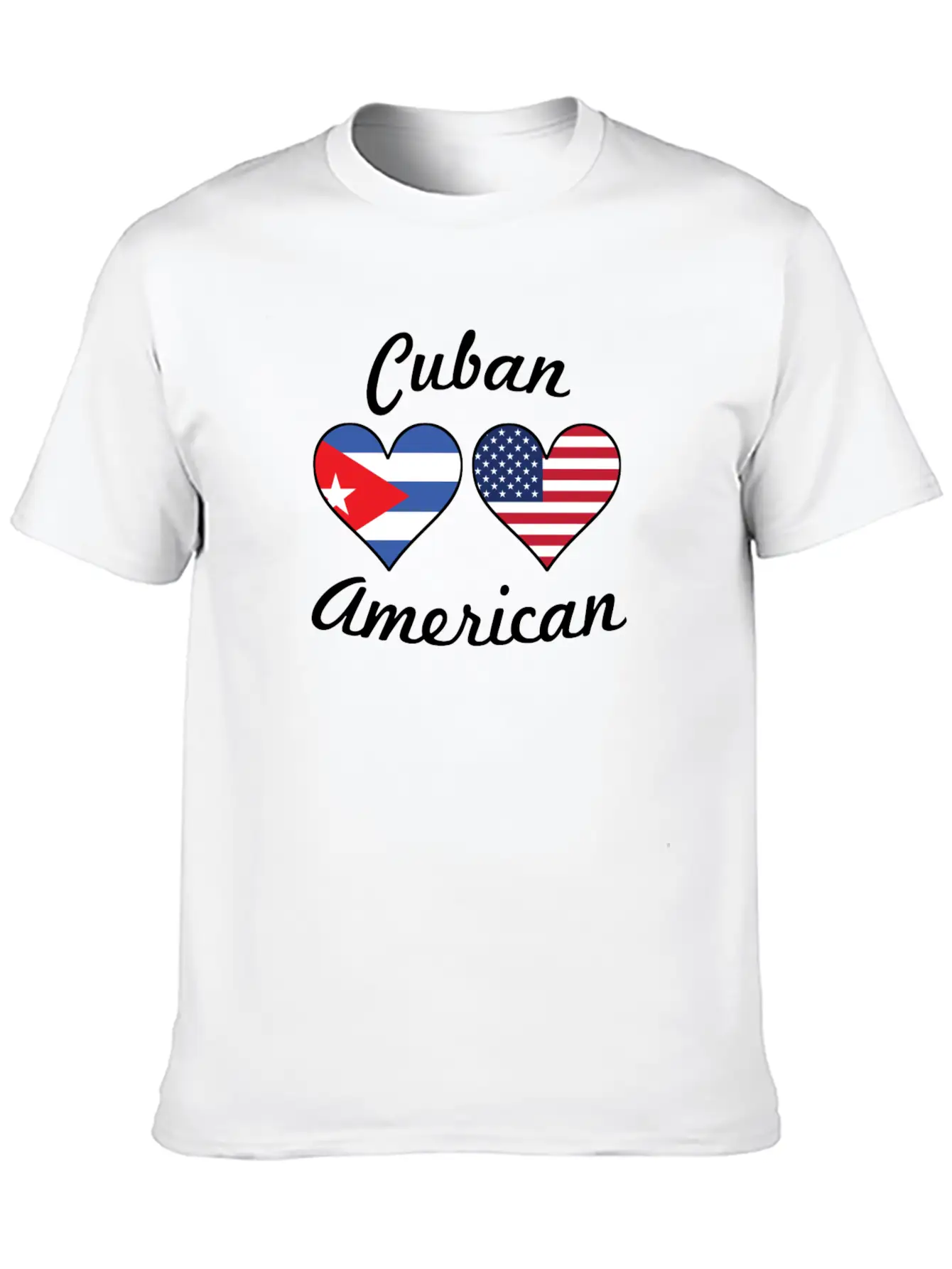 Cuban American Flag Hearts Timeless Short Sleeve Tee – Comfy And Minimalist Design