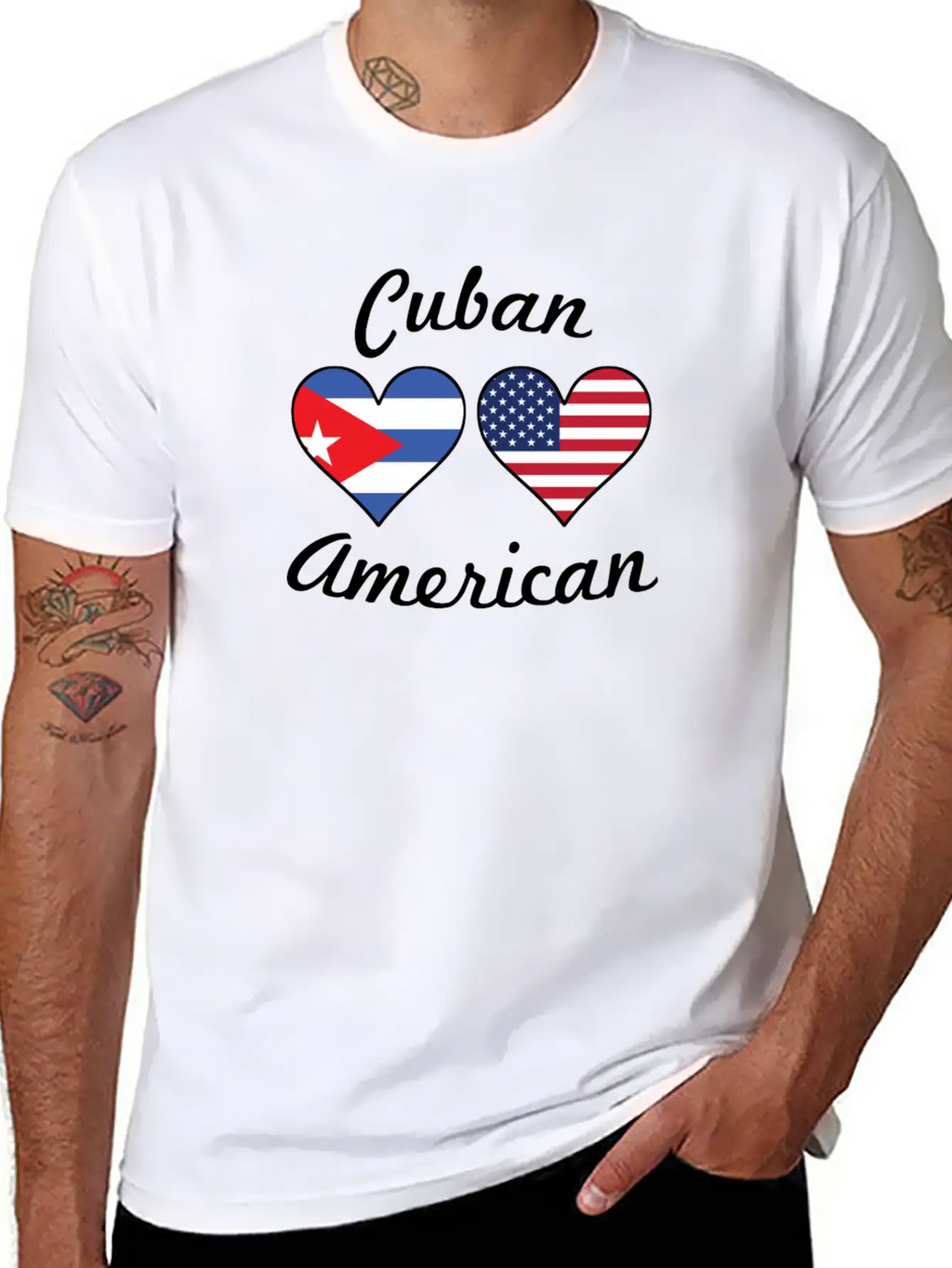 Cuban American Flag Hearts Timeless Short Sleeve Tee – Comfy And Minimalist Design
