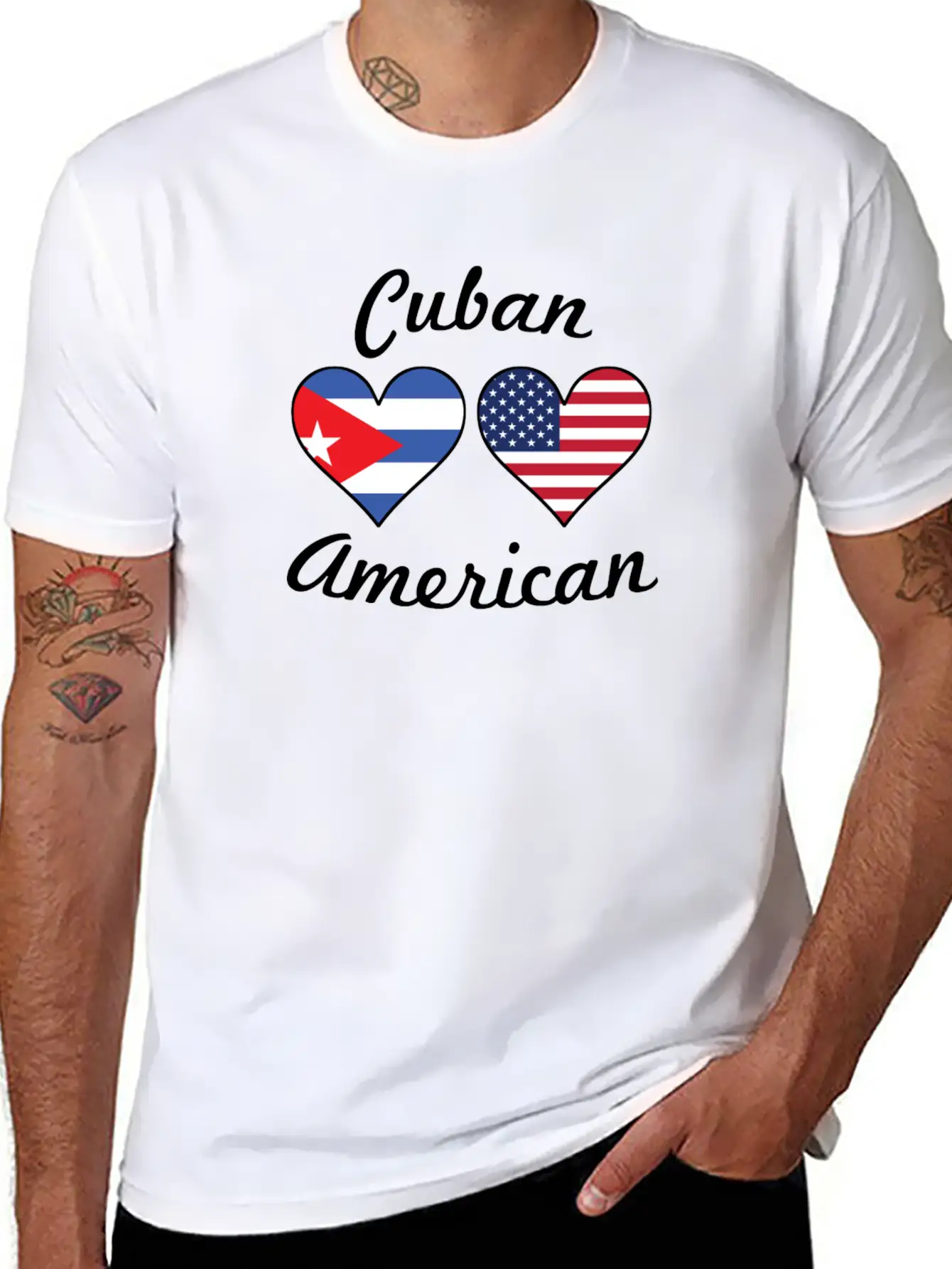 Cuban American Flag Hearts Timeless Short Sleeve Tee – Comfy And Minimalist Design
