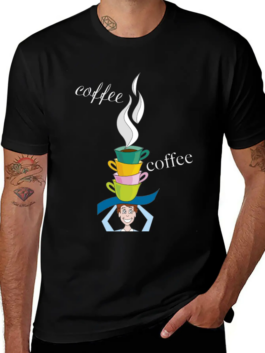 Cups Of Coffee With Character Timeless Short Sleeve Tee – Comfy And Minimalist Design