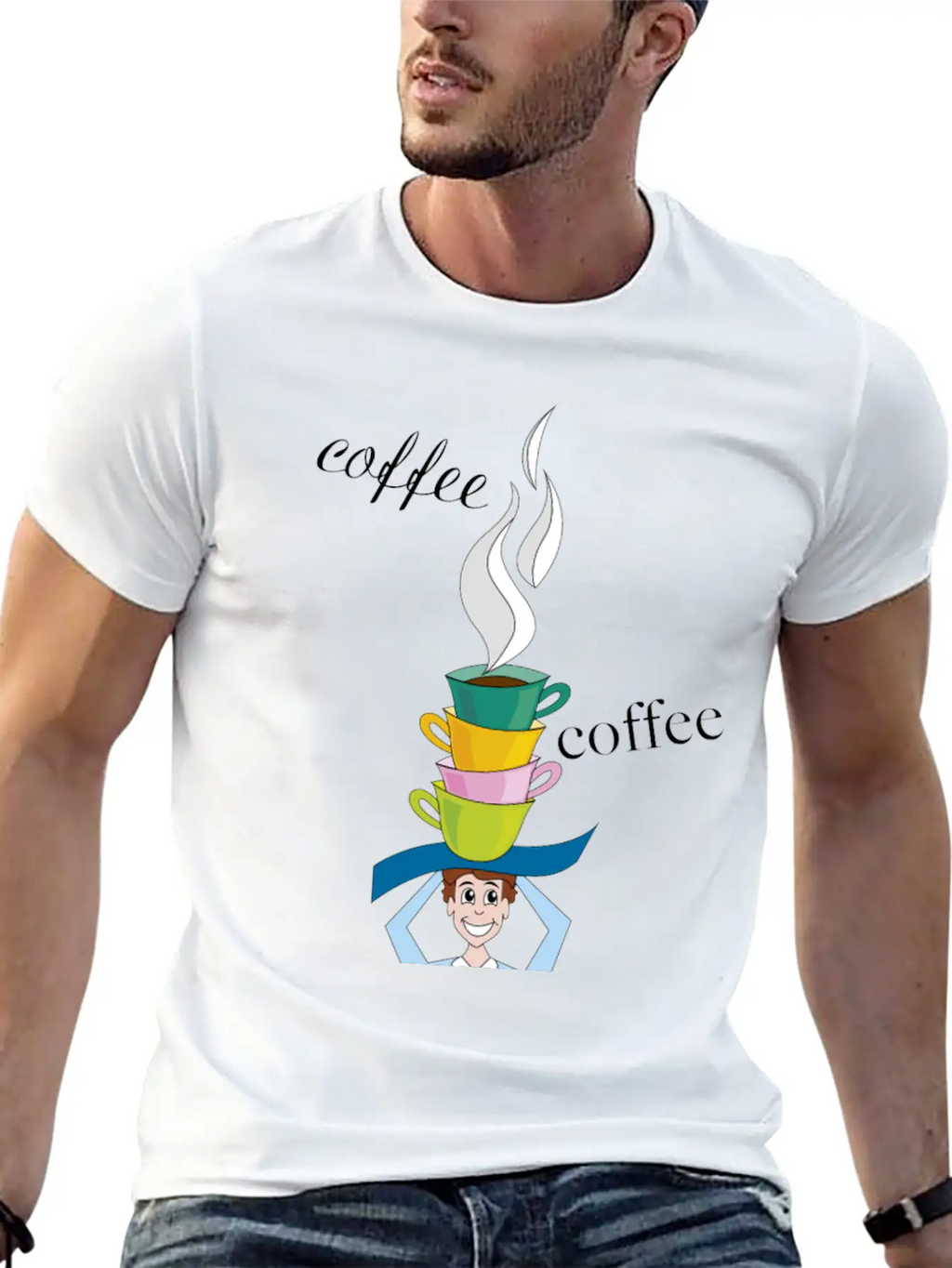 Cups Of Coffee With Character Timeless Short Sleeve Tee – Comfy And Minimalist Design