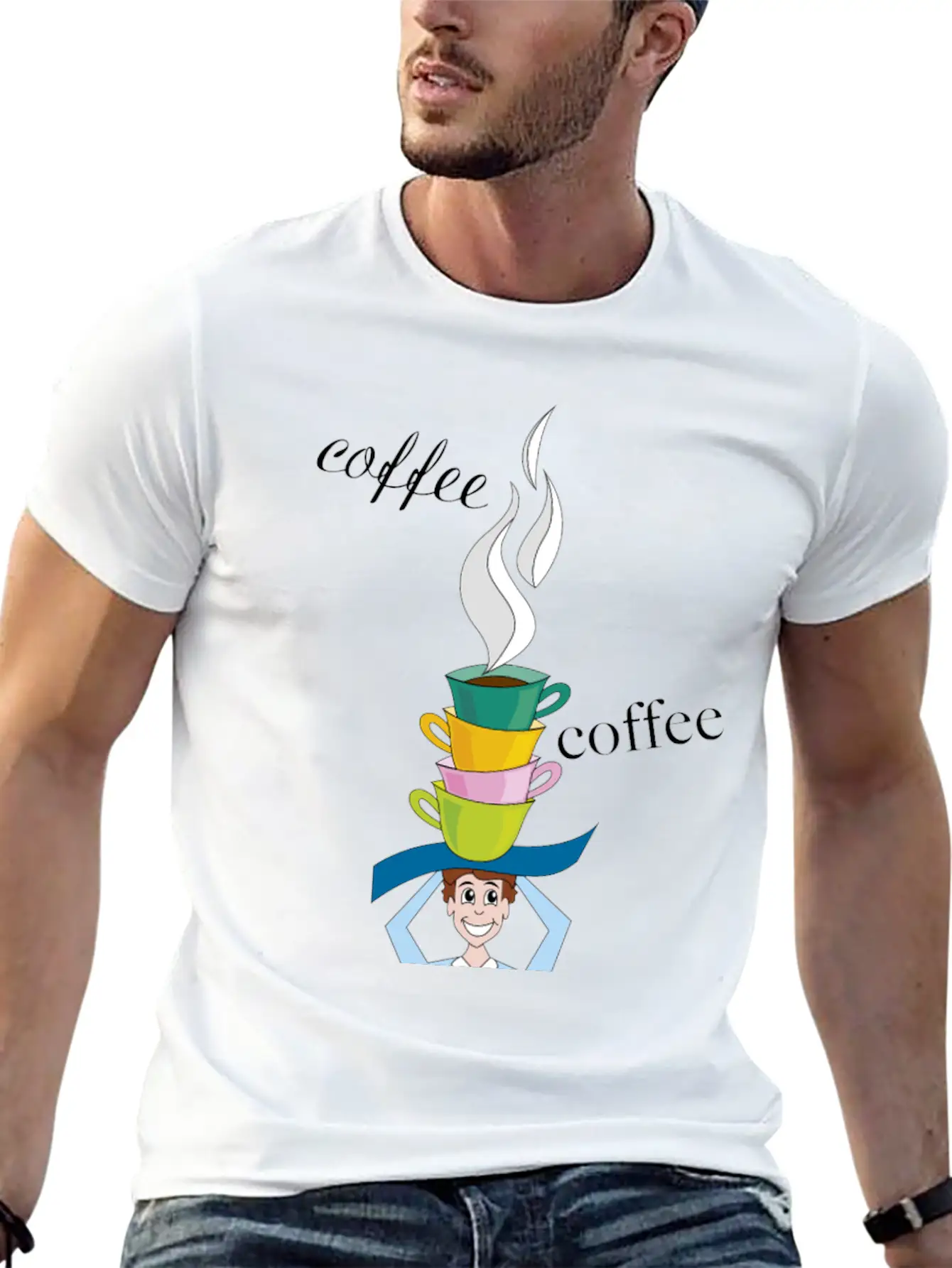 Cups Of Coffee With Character Timeless Short Sleeve Tee – Comfy And Minimalist Design
