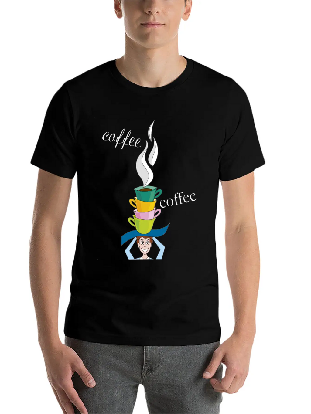 Cups Of Coffee With Character Timeless Short Sleeve Tee – Comfy And Minimalist Design