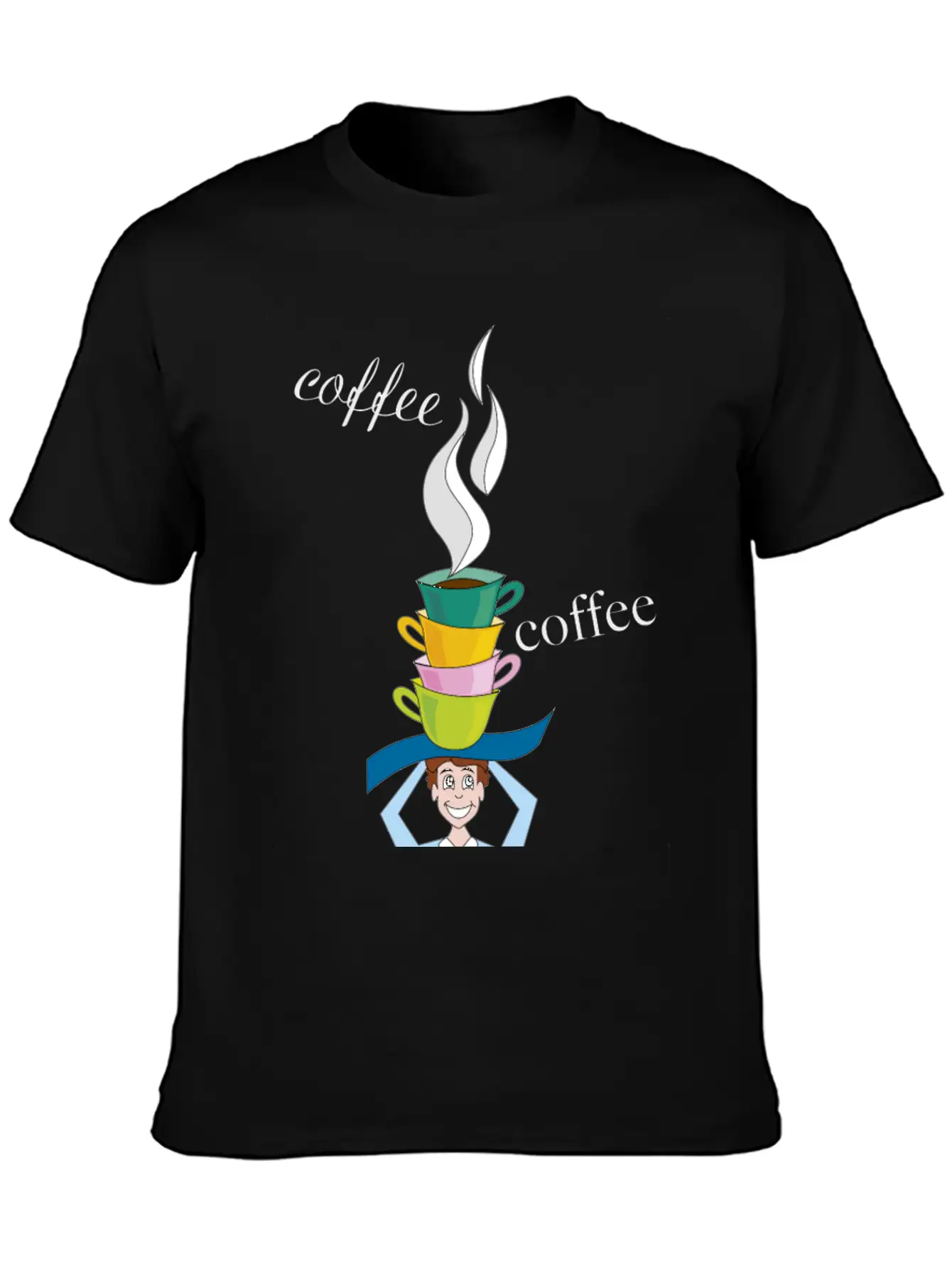 Cups Of Coffee With Character Timeless Short Sleeve Tee – Comfy And Minimalist Design