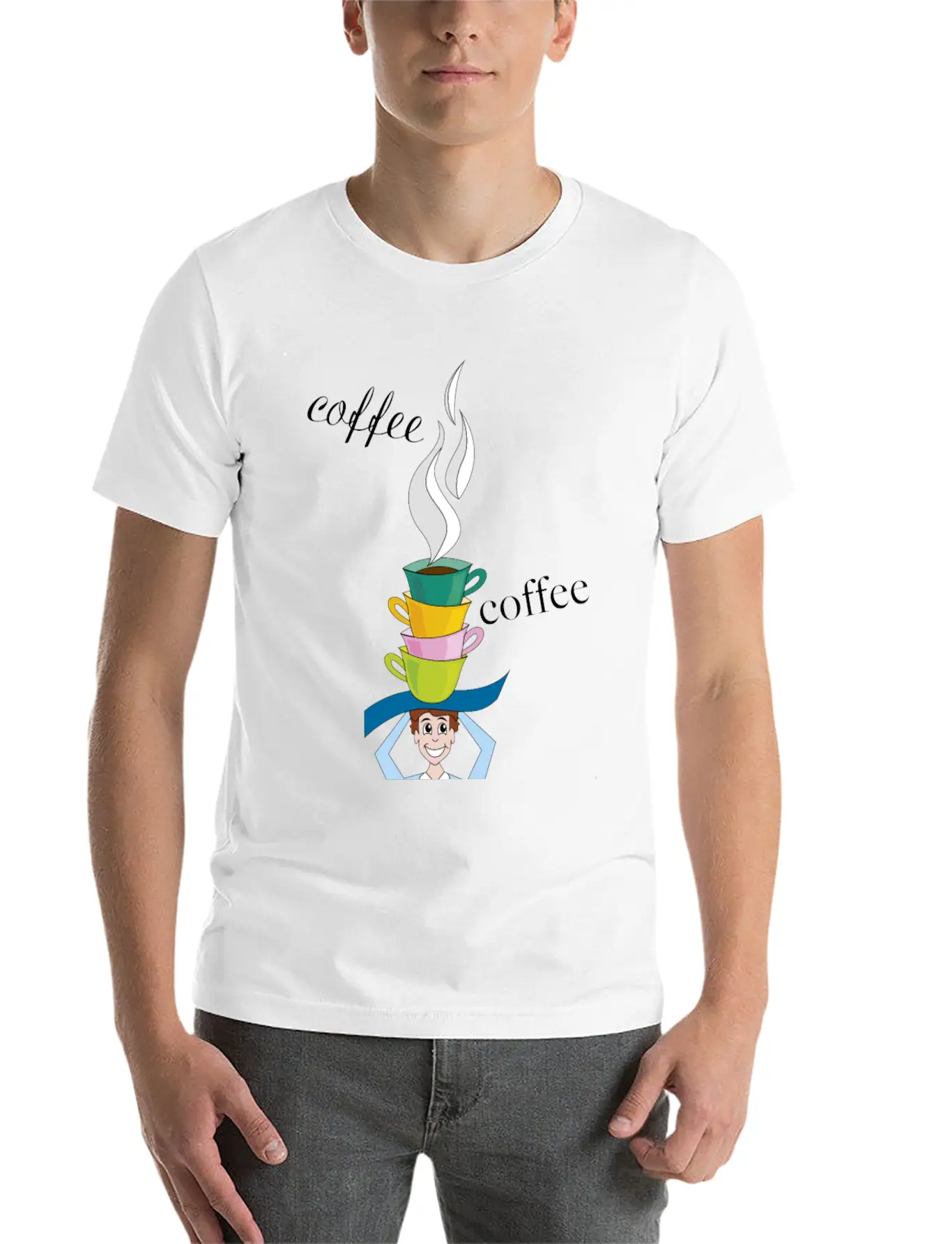 Cups Of Coffee With Character Timeless Short Sleeve Tee – Comfy And Minimalist Design