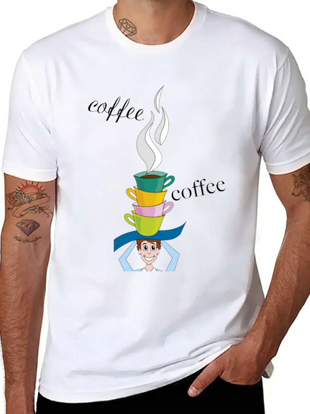Cups Of Coffee With Character Timeless Short Sleeve Tee – Comfy And Minimalist Design