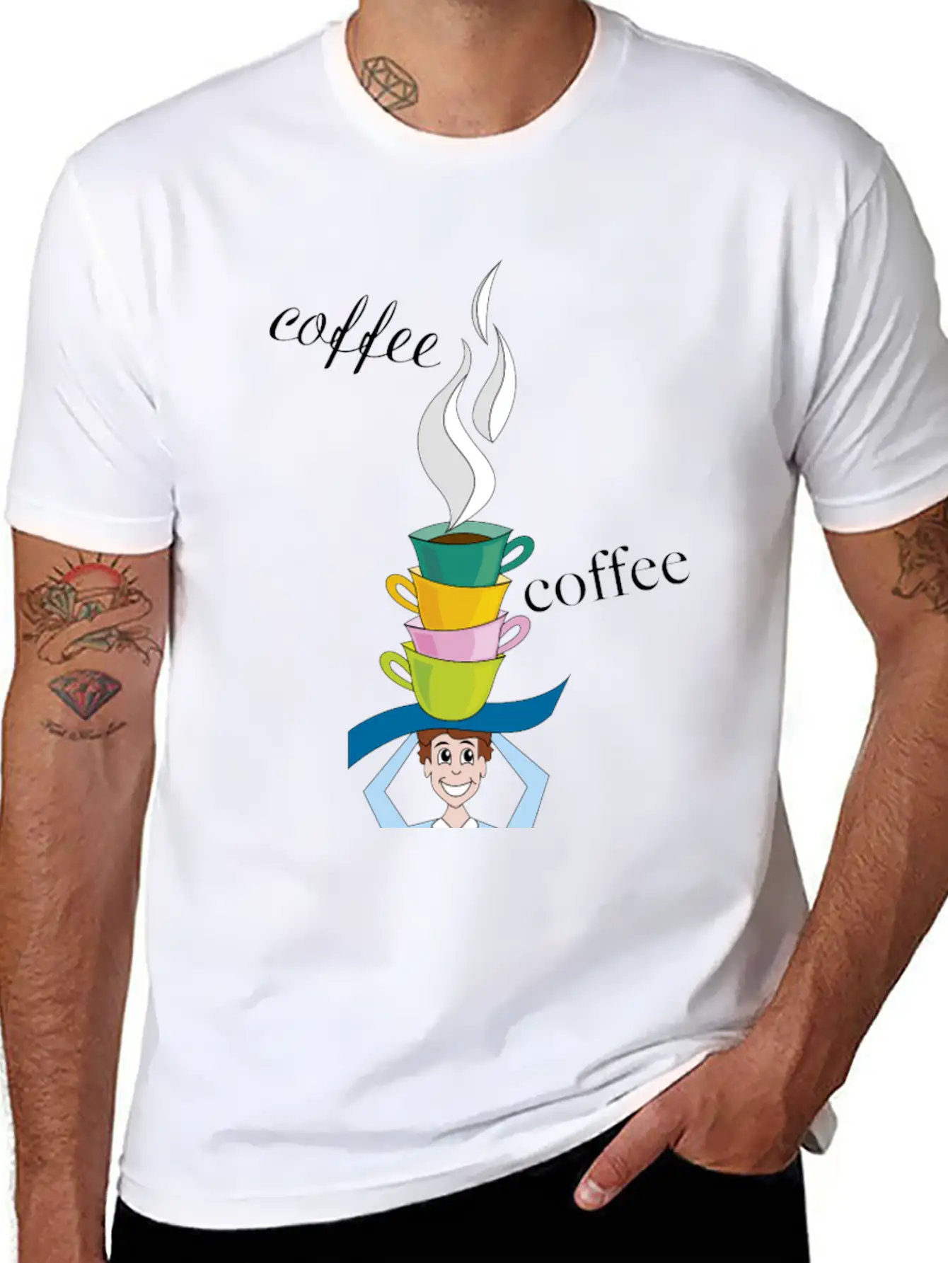 Cups Of Coffee With Character Timeless Short Sleeve Tee – Comfy And Minimalist Design
