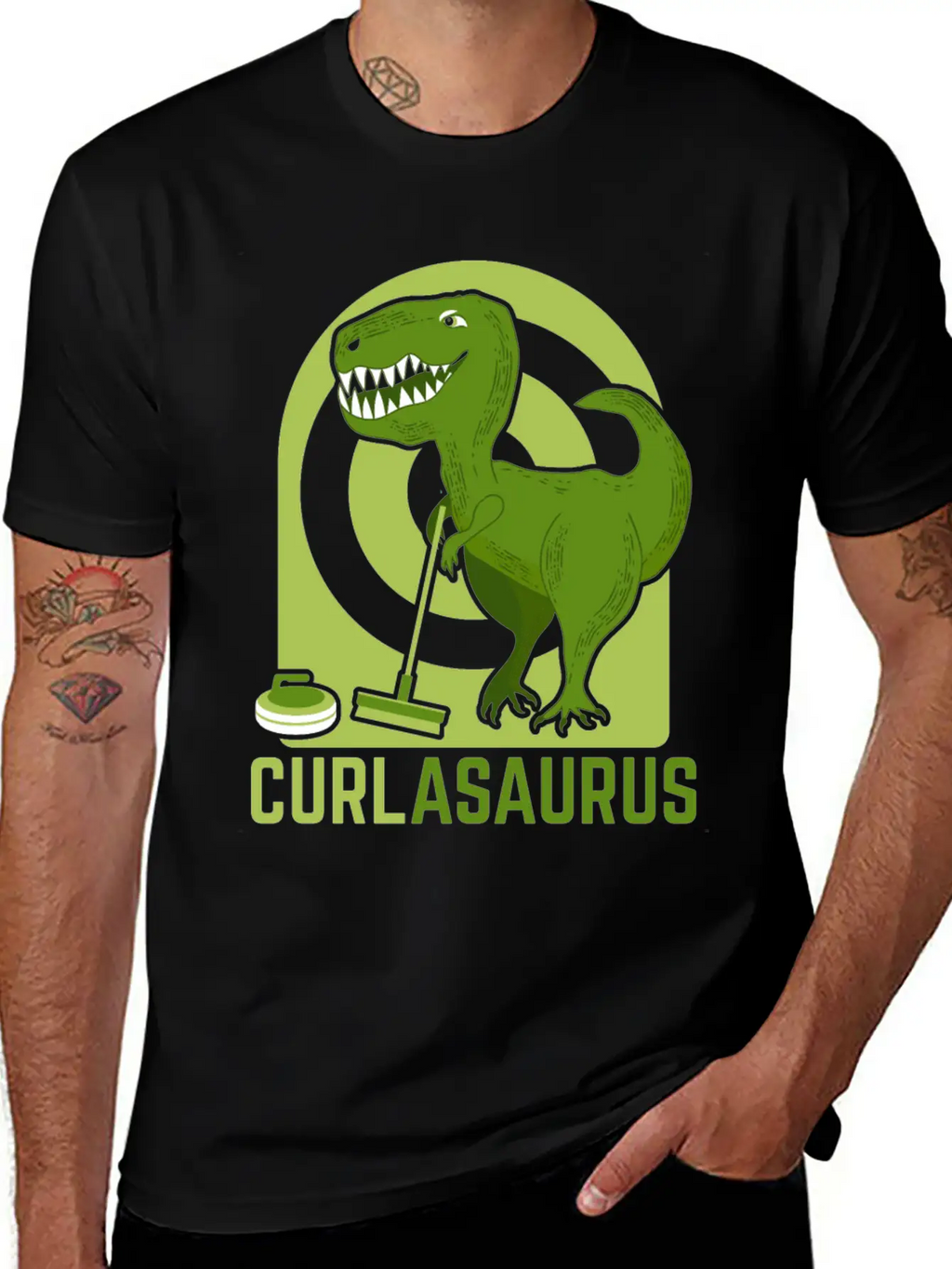 Curlasaurus Curler Sport Curling Stone Dinosaur Classic Cotton Tee – Unisex Comfort For Any Season