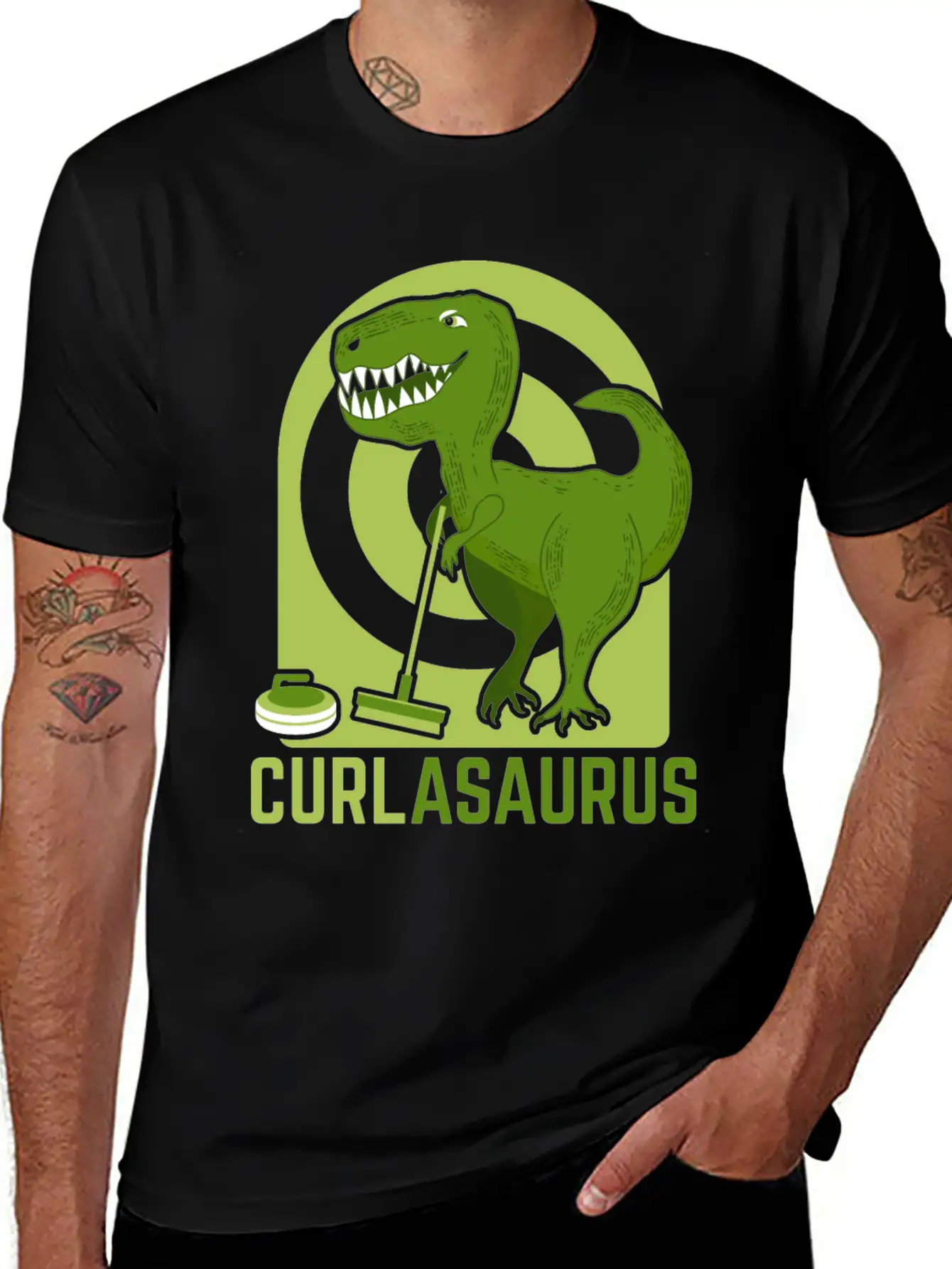 Curlasaurus Curler Sport Curling Stone Dinosaur Classic Cotton Tee – Unisex Comfort For Any Season