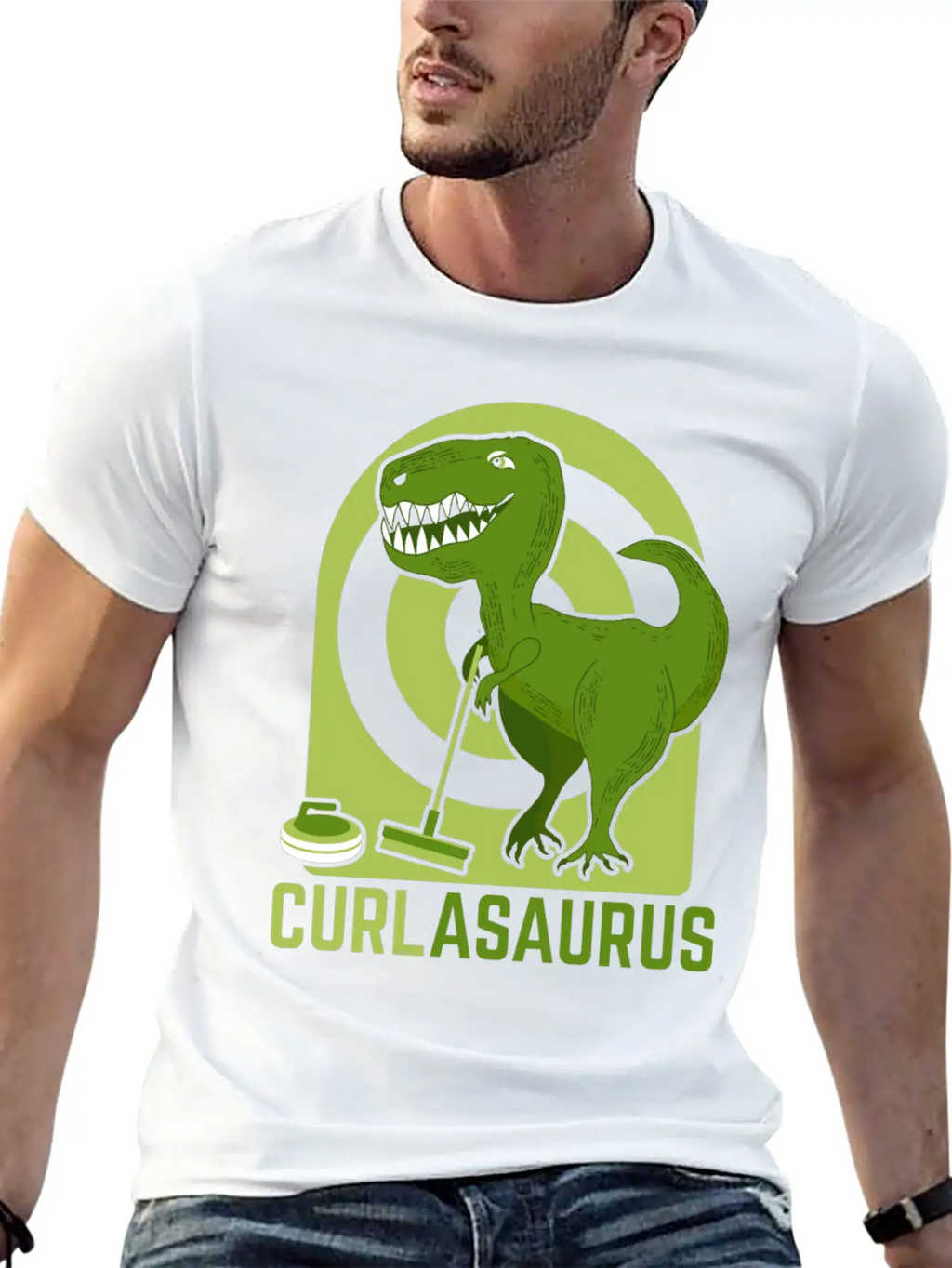 Curlasaurus Curler Sport Curling Stone Dinosaur Classic Cotton Tee – Unisex Comfort For Any Season