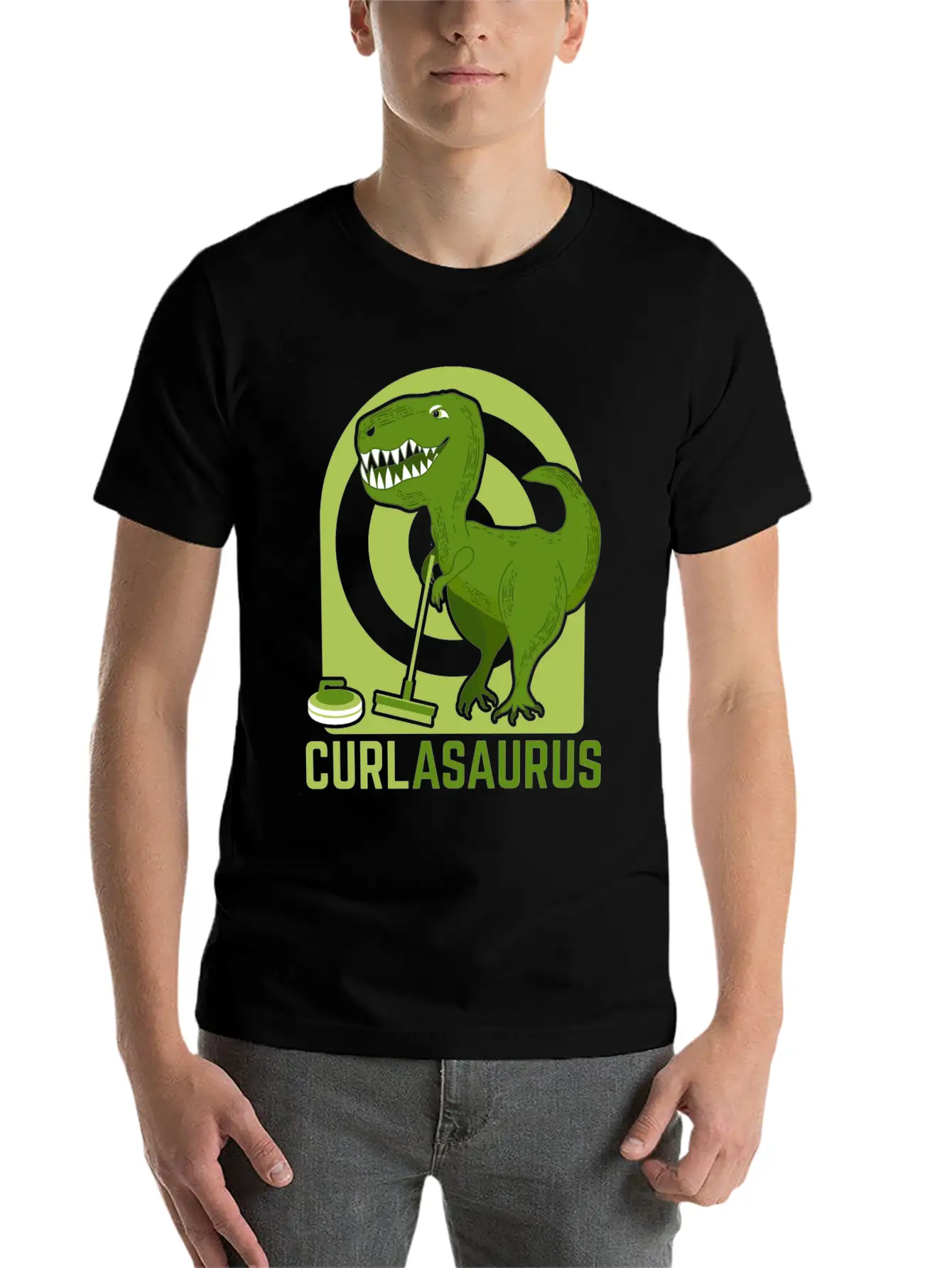 Curlasaurus Curler Sport Curling Stone Dinosaur Classic Cotton Tee – Unisex Comfort For Any Season