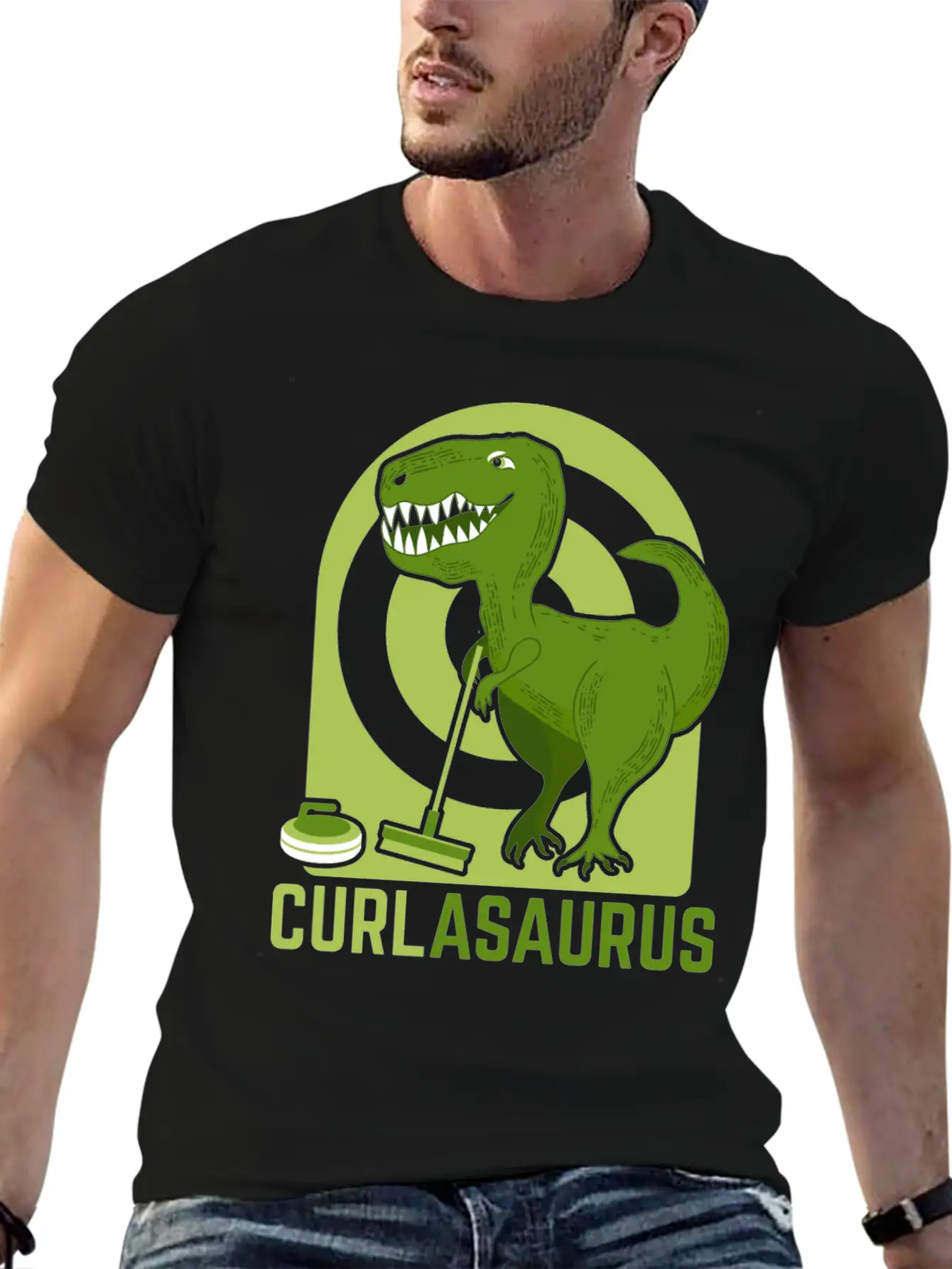 Curlasaurus Curler Sport Curling Stone Dinosaur Classic Cotton Tee – Unisex Comfort For Any Season