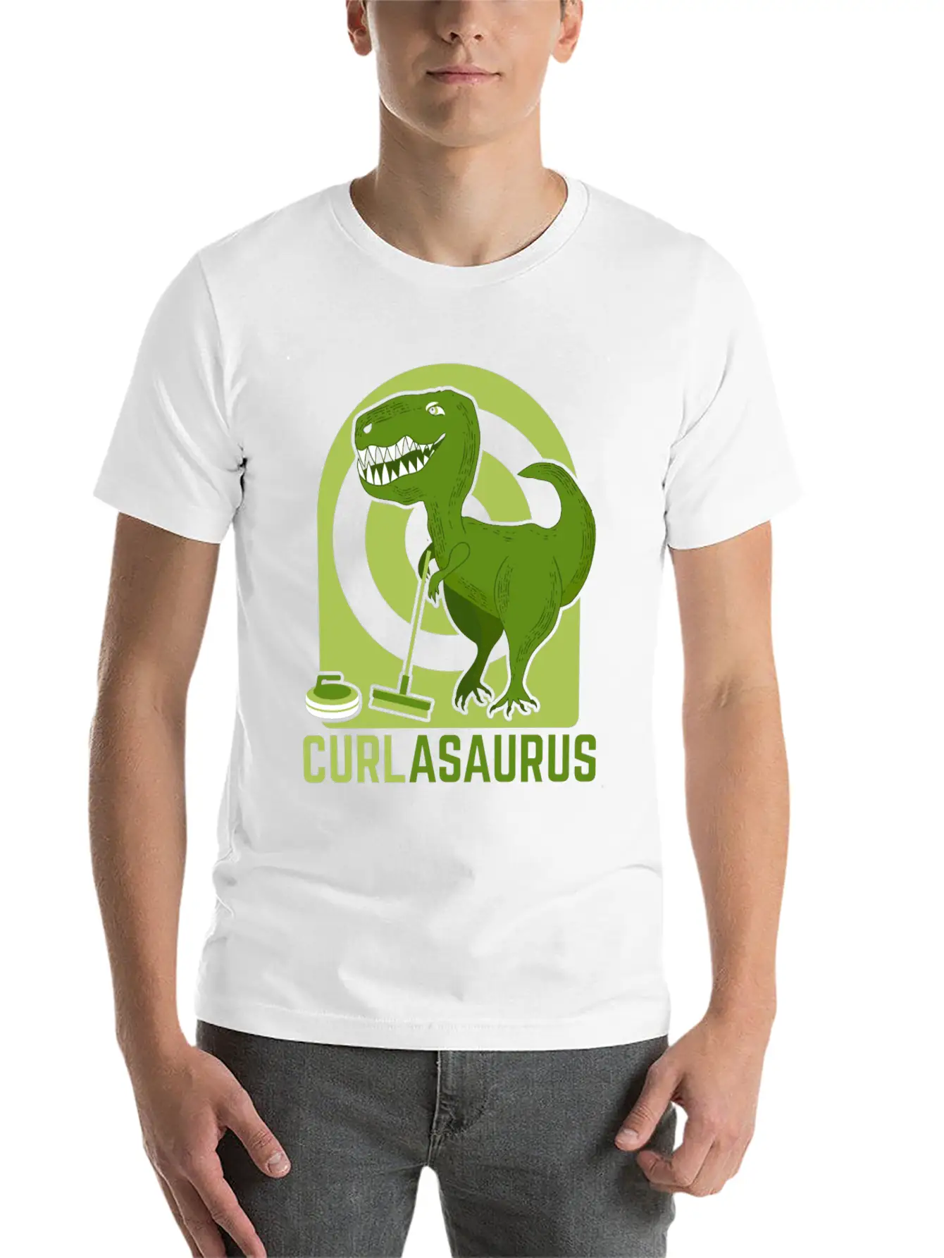 Curlasaurus Curler Sport Curling Stone Dinosaur Classic Cotton Tee – Unisex Comfort For Any Season