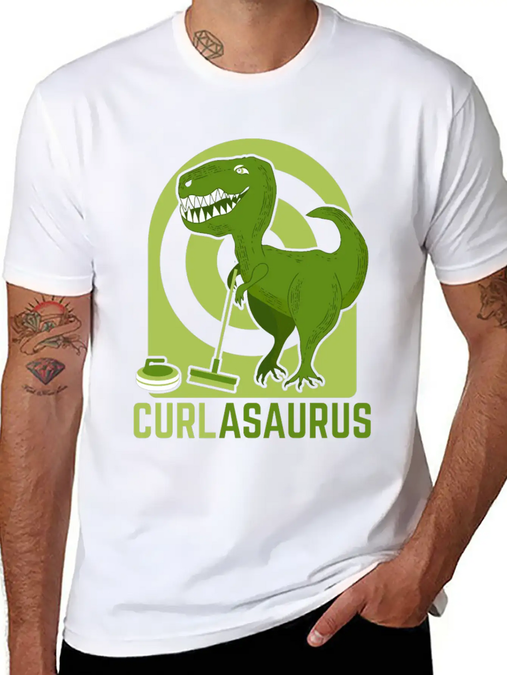 Curlasaurus Curler Sport Curling Stone Dinosaur Classic Cotton Tee – Unisex Comfort For Any Season