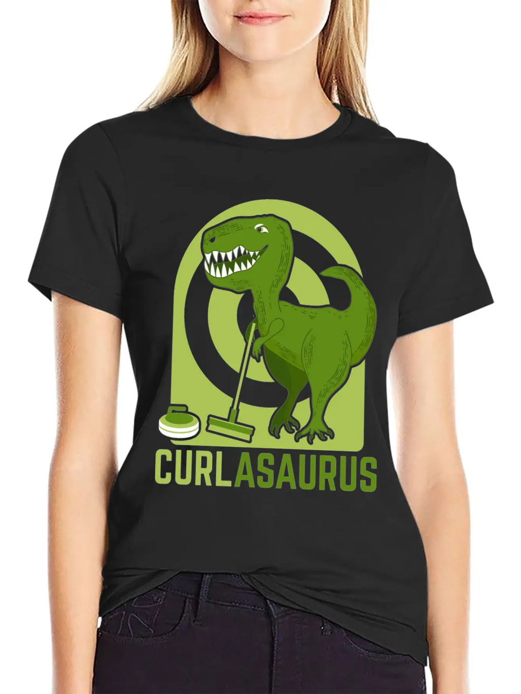 Curlasaurus Curler Sport Curling Stone Dinosaur Classic Cotton Tee – Unisex Comfort For Any Season