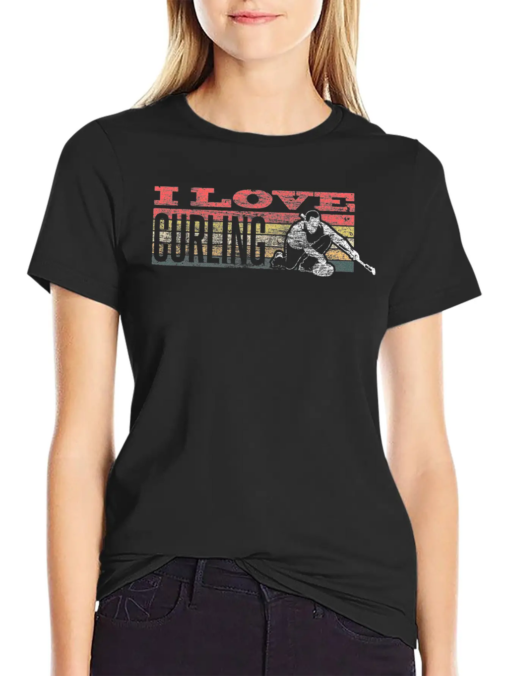 Curling Dolly Team Sport Gift Stylish Everyday T-Shirt – Unisex Basic Cotton Tee