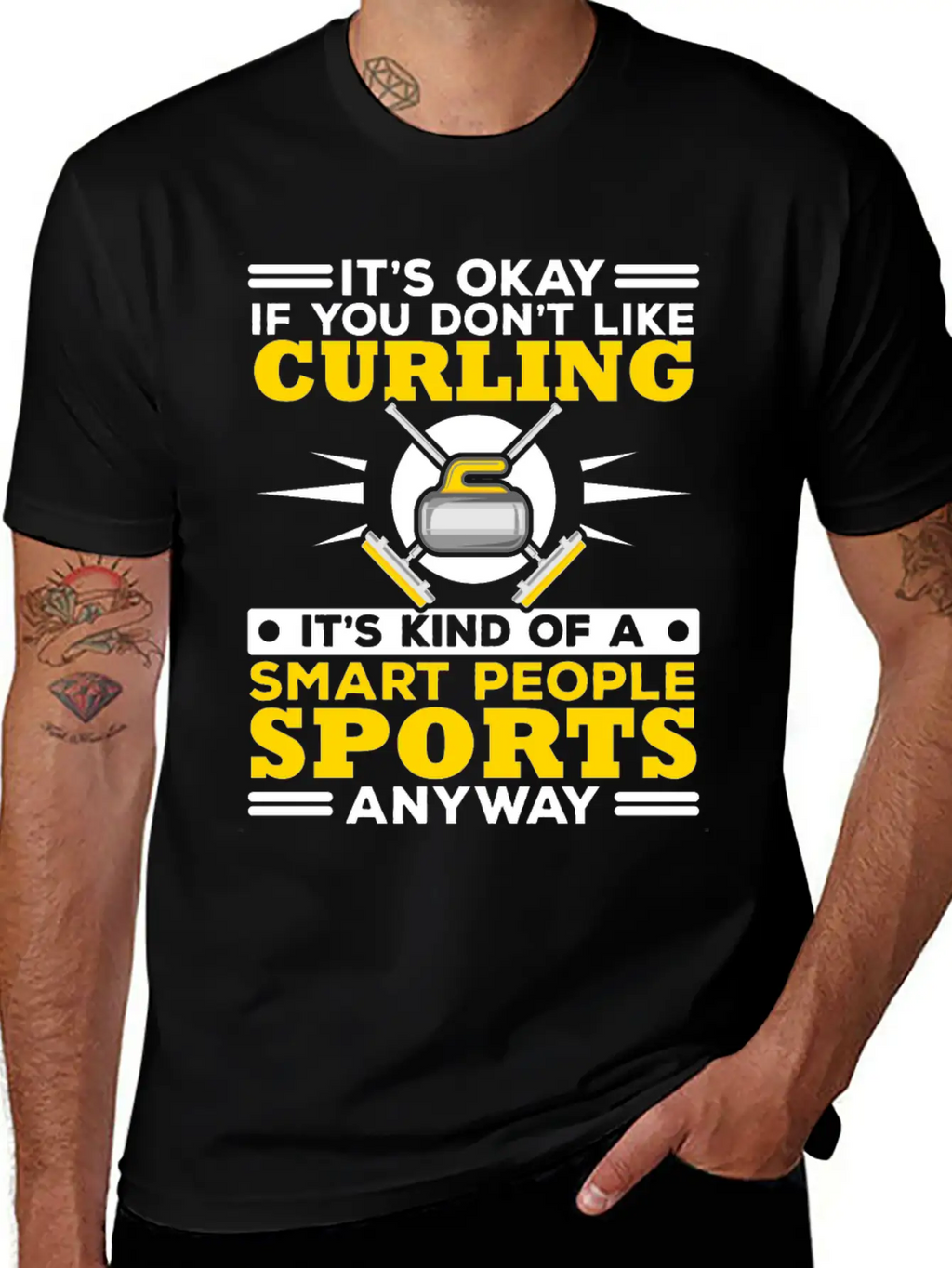 Curling Player Curler Sport Lover Curling Stone Relaxed Everyday Tee – Lightweight And Durable Cotton