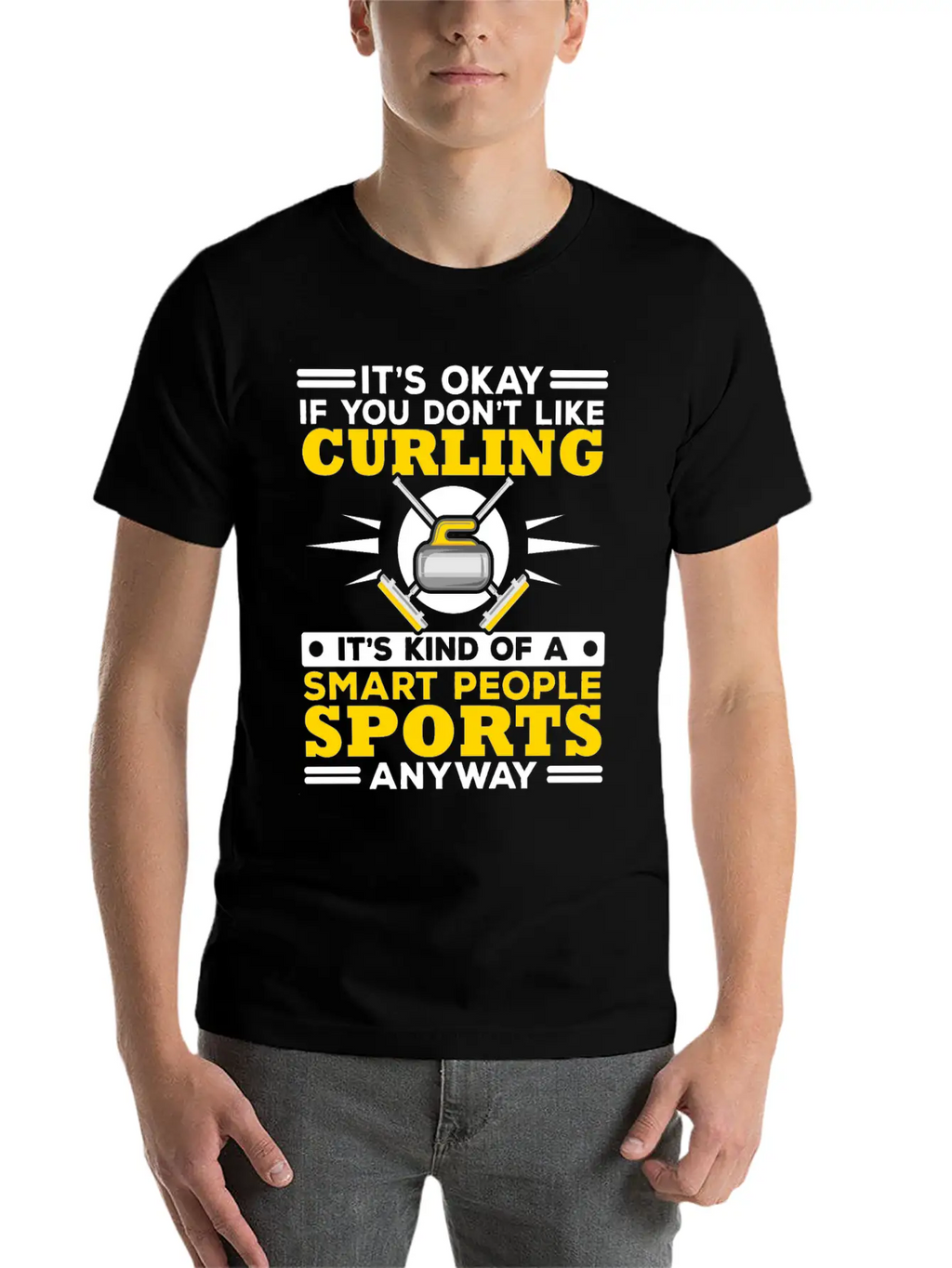 Curling Player Curler Sport Lover Curling Stone Relaxed Everyday Tee – Lightweight And Durable Cotton