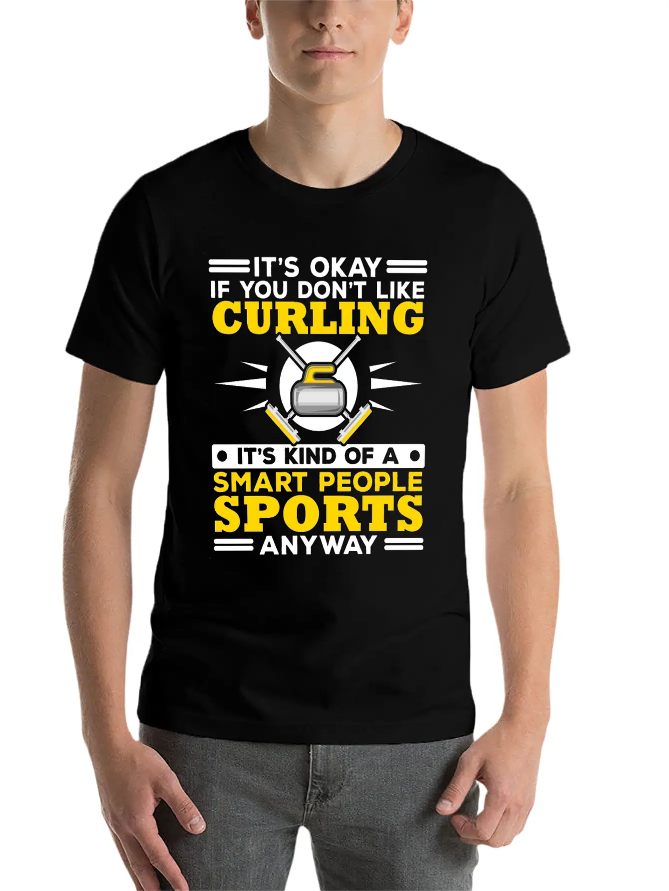 Curling Player Curler Sport Lover Curling Stone Relaxed Everyday Tee – Lightweight And Durable Cotton