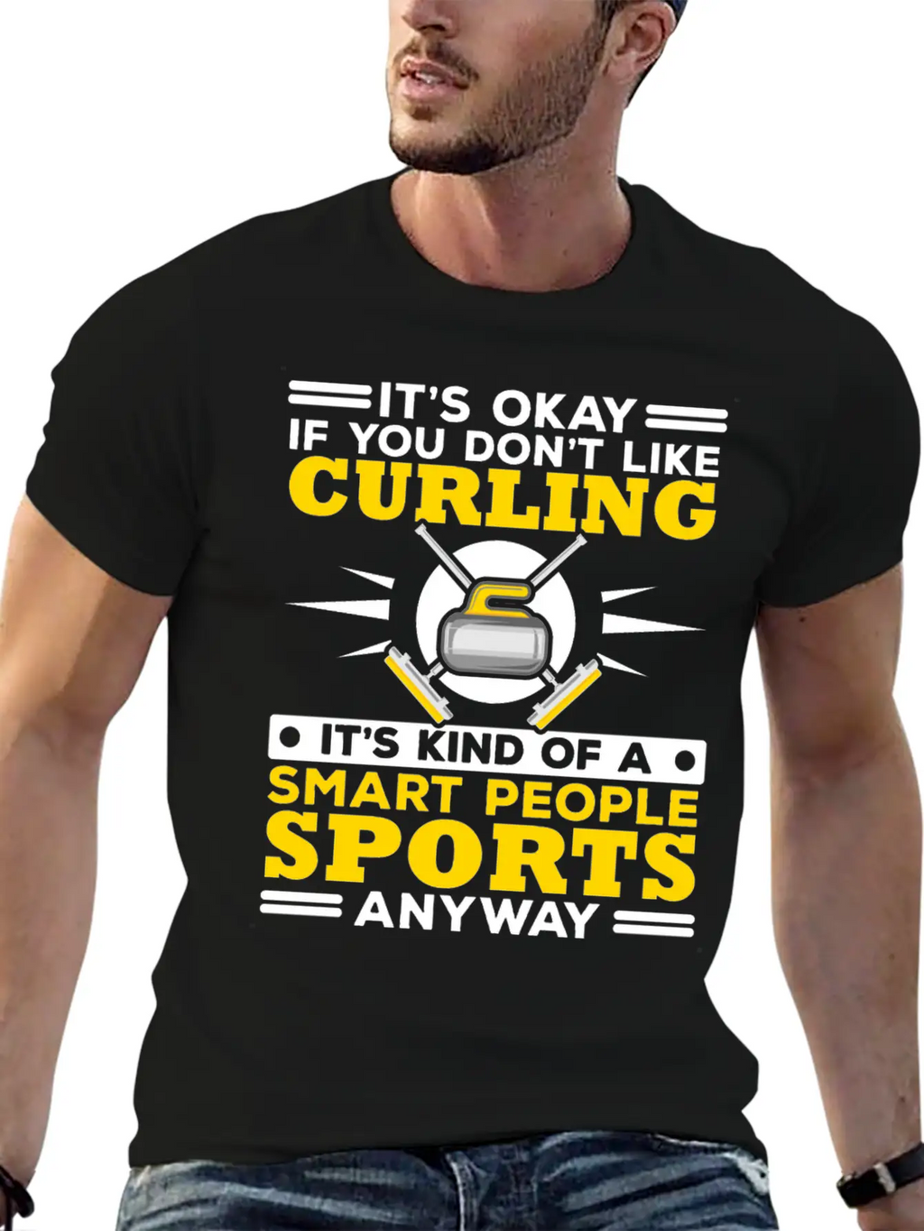 Curling Player Curler Sport Lover Curling Stone Relaxed Everyday Tee – Lightweight And Durable Cotton