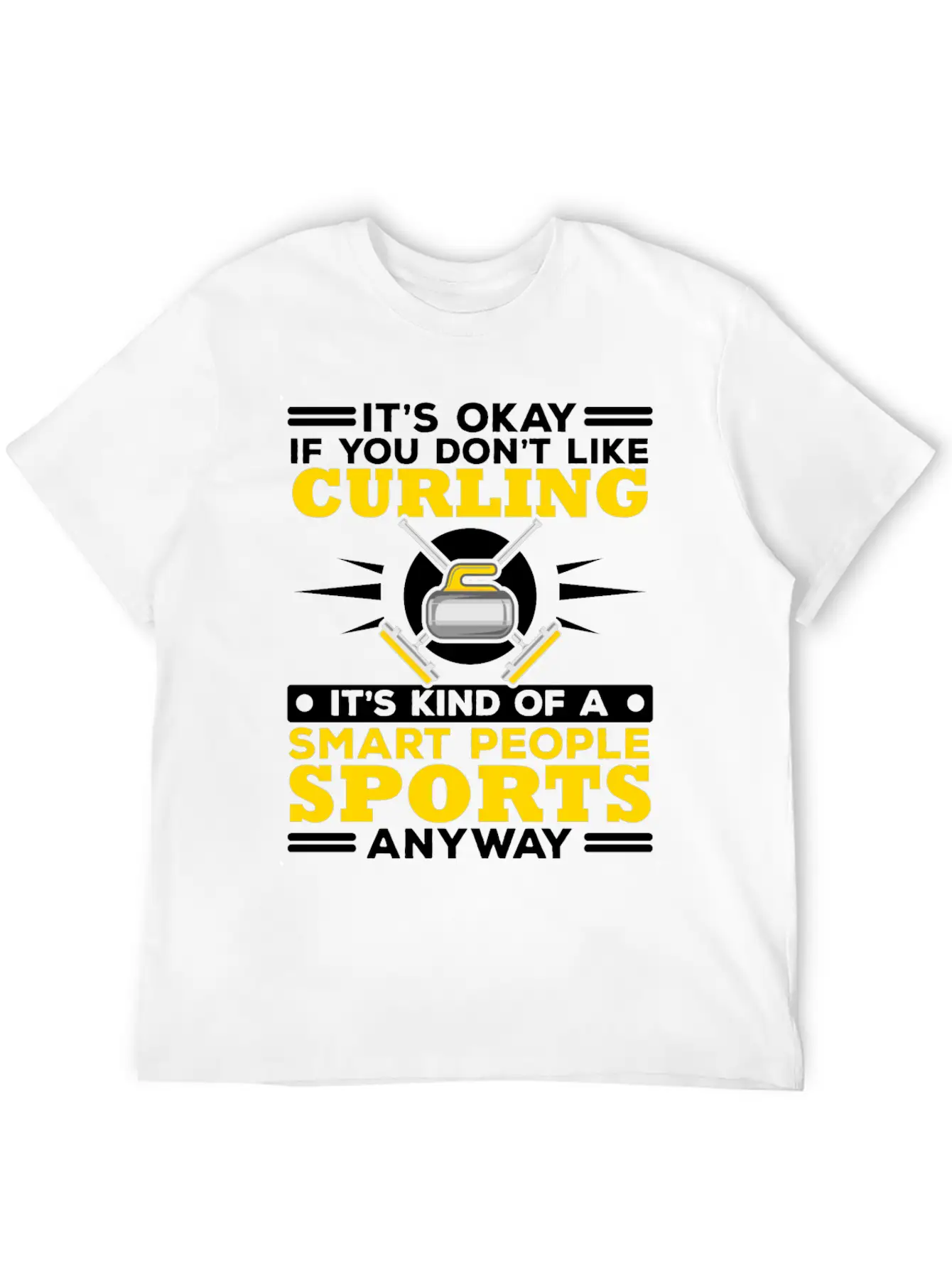 Curling Player Curler Sport Lover Curling Stone Relaxed Everyday Tee – Lightweight And Durable Cotton