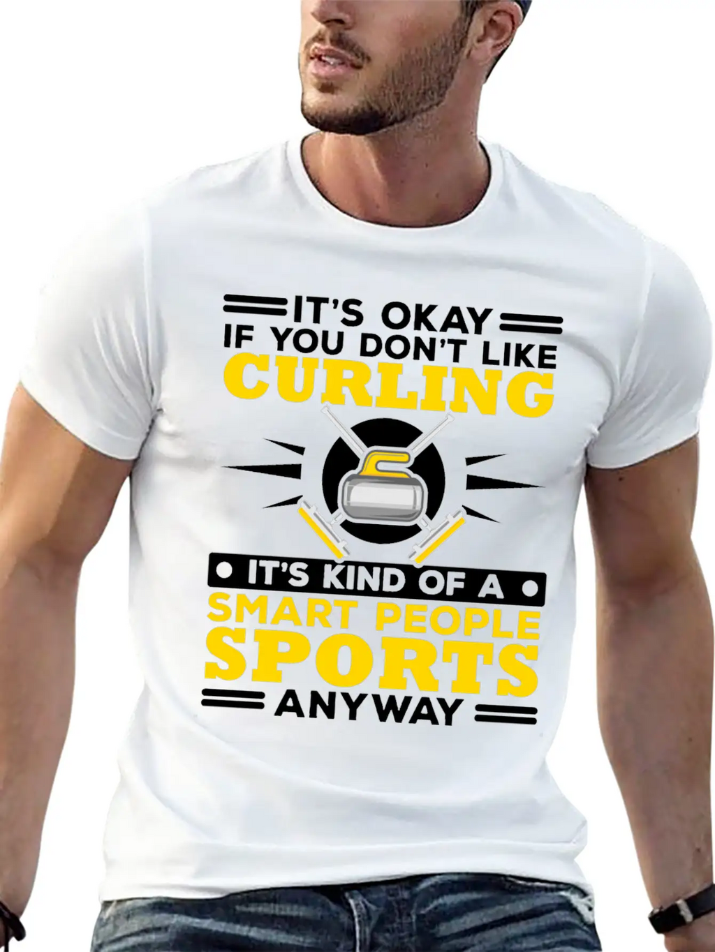 Curling Player Curler Sport Lover Curling Stone Relaxed Everyday Tee – Lightweight And Durable Cotton