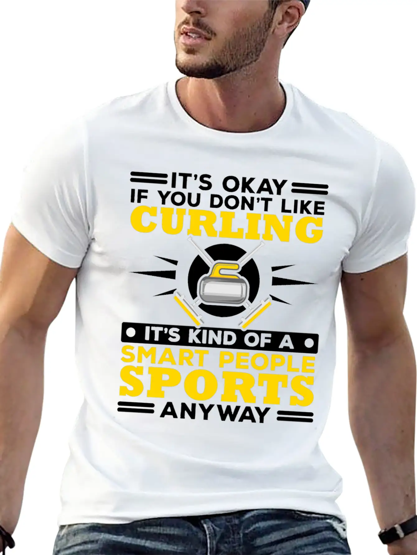 Curling Player Curler Sport Lover Curling Stone Relaxed Everyday Tee – Lightweight And Durable Cotton