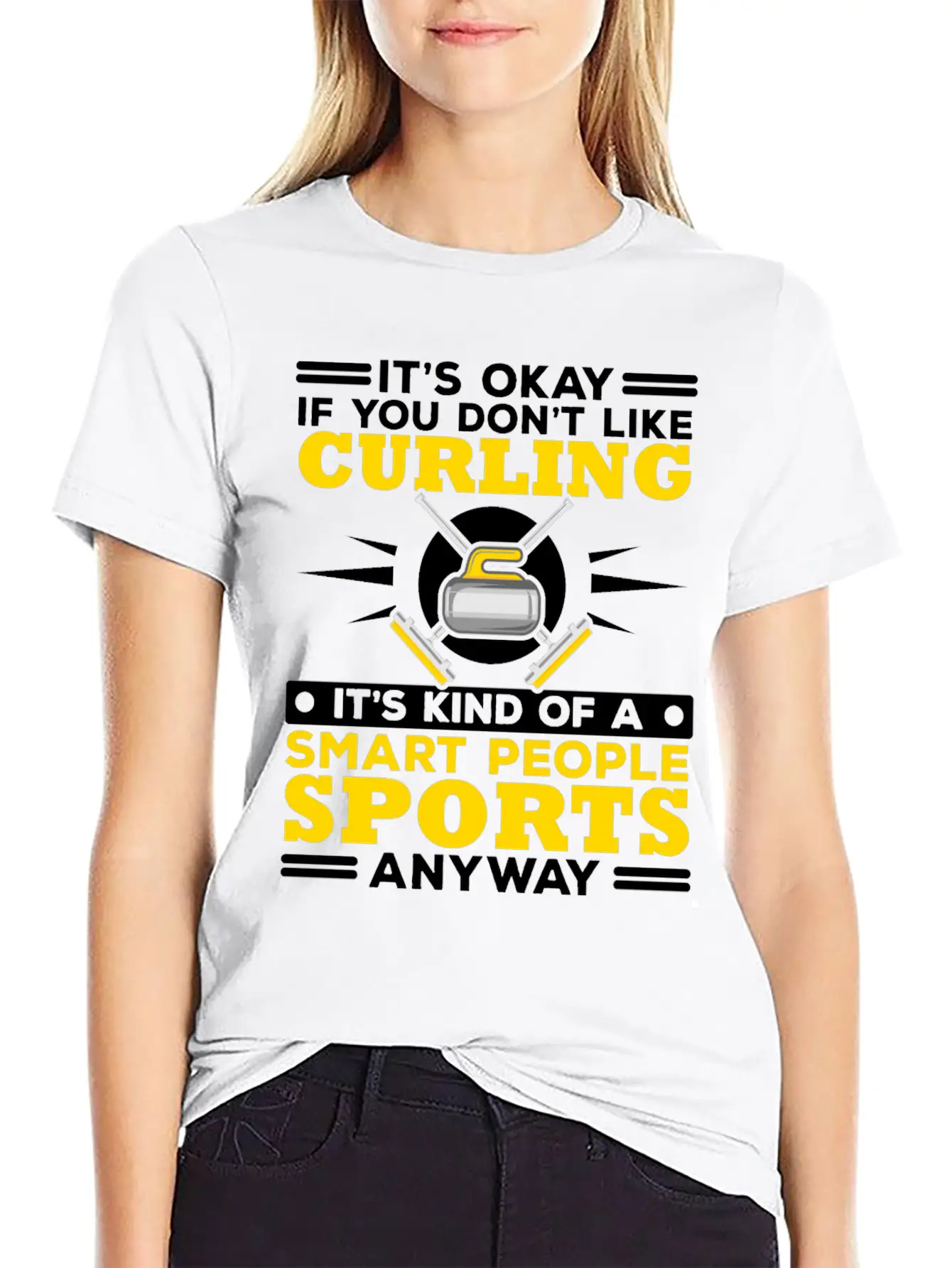 Curling Player Curler Sport Lover Curling Stone Relaxed Everyday Tee – Lightweight And Durable Cotton