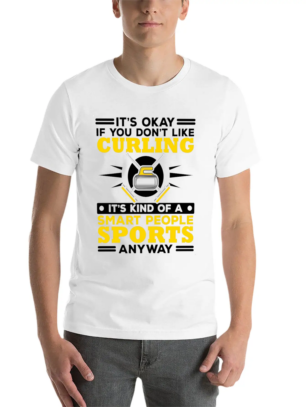 Curling Player Curler Sport Lover Curling Stone Relaxed Everyday Tee – Lightweight And Durable Cotton