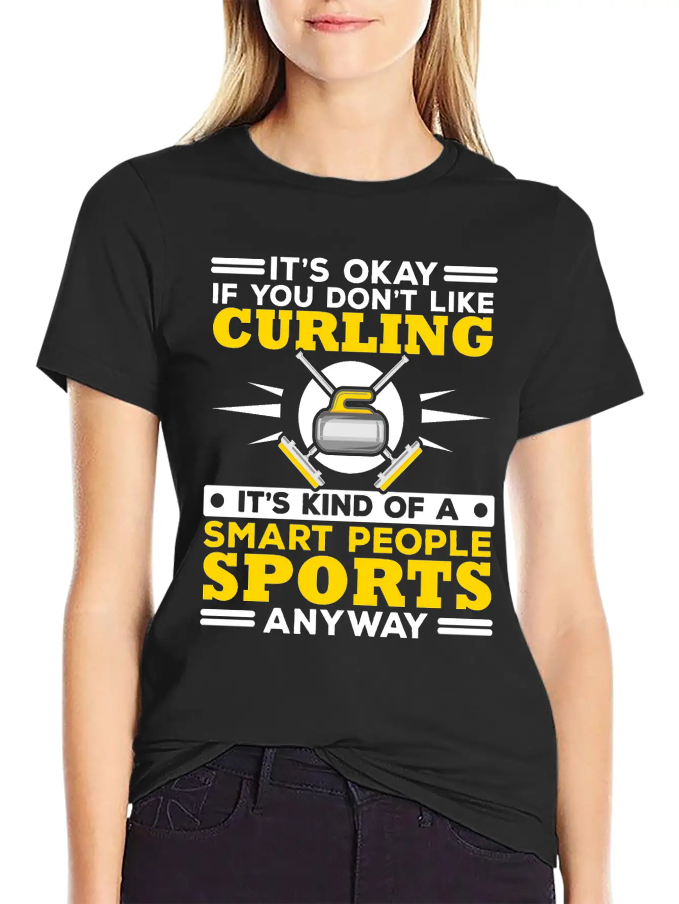 Curling Player Curler Sport Lover Curling Stone Relaxed Everyday Tee – Lightweight And Durable Cotton