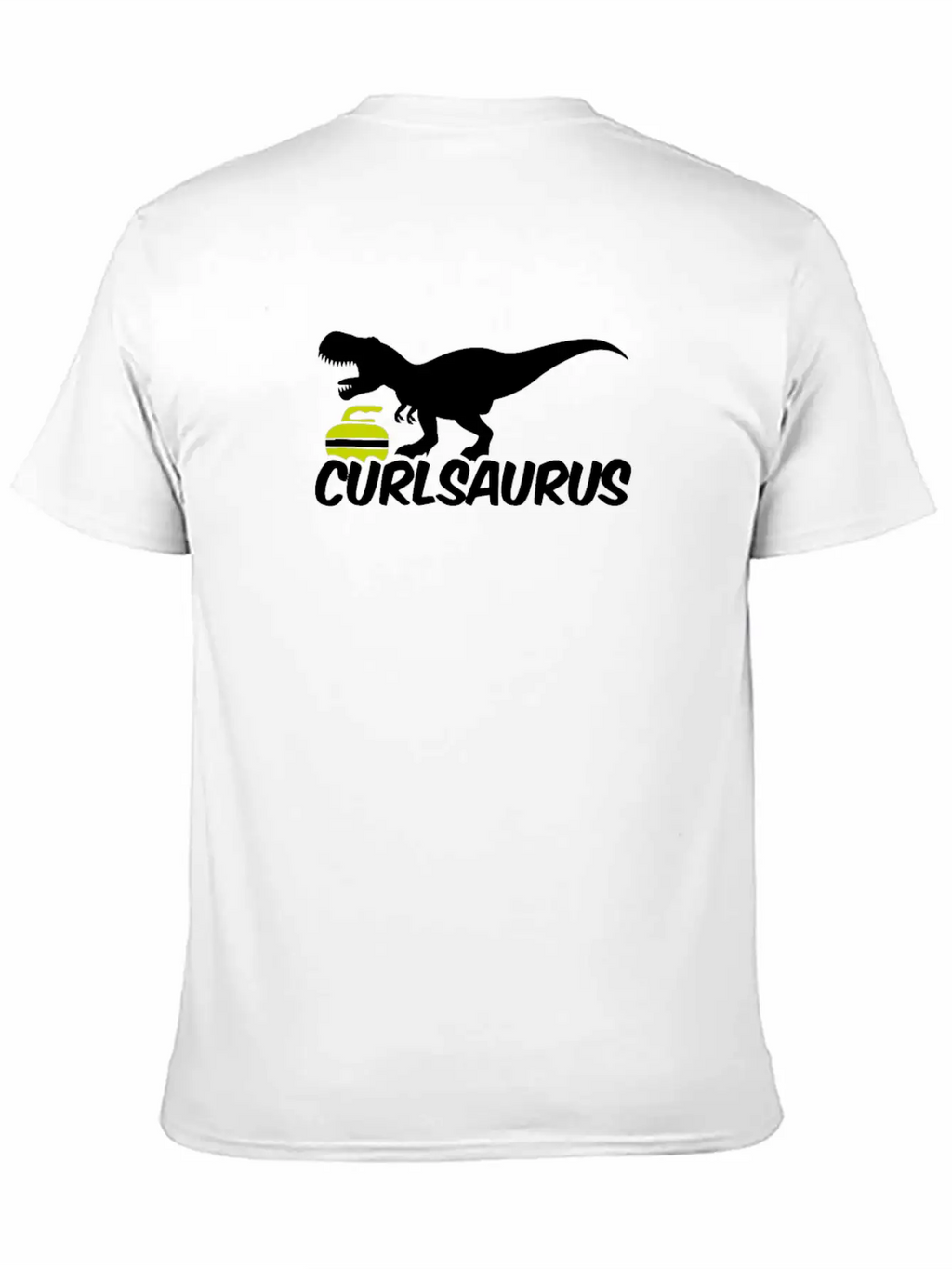 Curling Saurus Dinosaur Curling Stone Winter Basic Graphic T-Shirt – Daily Comfort In Soft Cotton