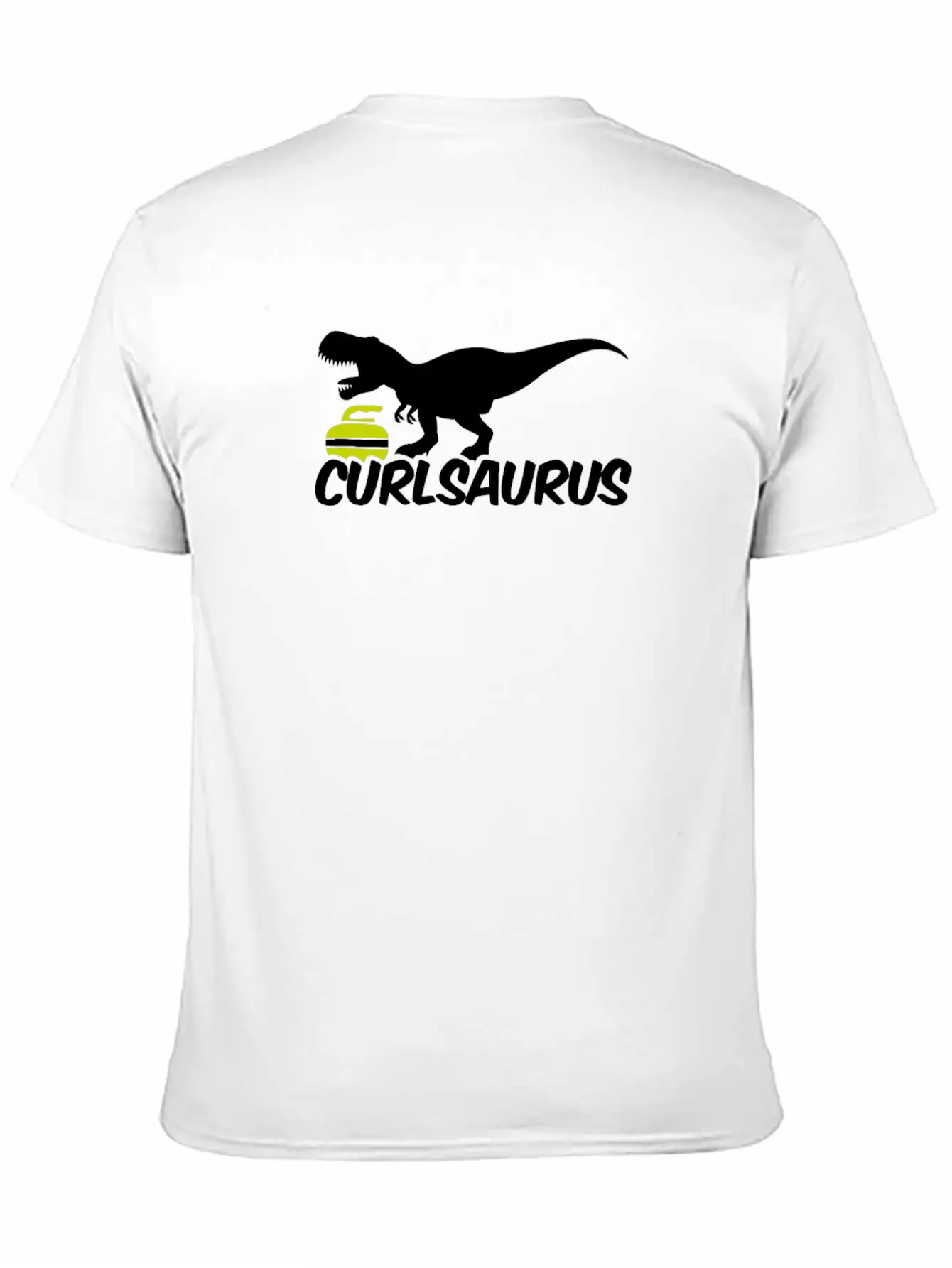Curling Saurus Dinosaur Curling Stone Winter Basic Graphic T-Shirt – Daily Comfort In Soft Cotton