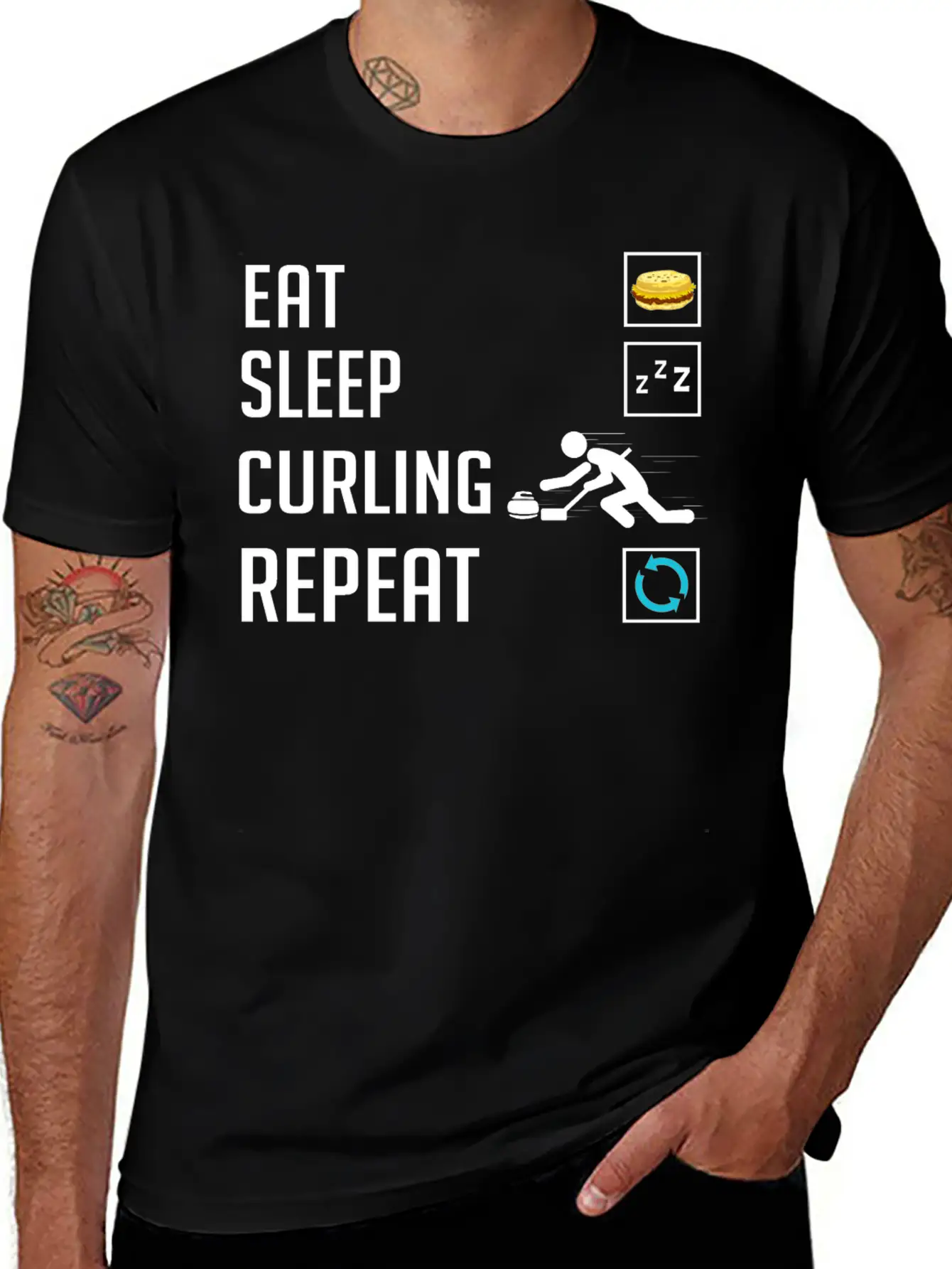 Curling Sport Game Curler Player Stones Broom Curl Relaxed Everyday Tee – Lightweight And Durable Cotton