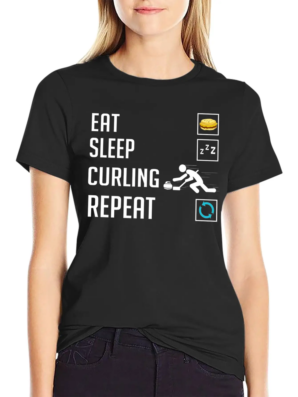 Curling Sport Game Curler Player Stones Broom Curl Relaxed Everyday Tee – Lightweight And Durable Cotton