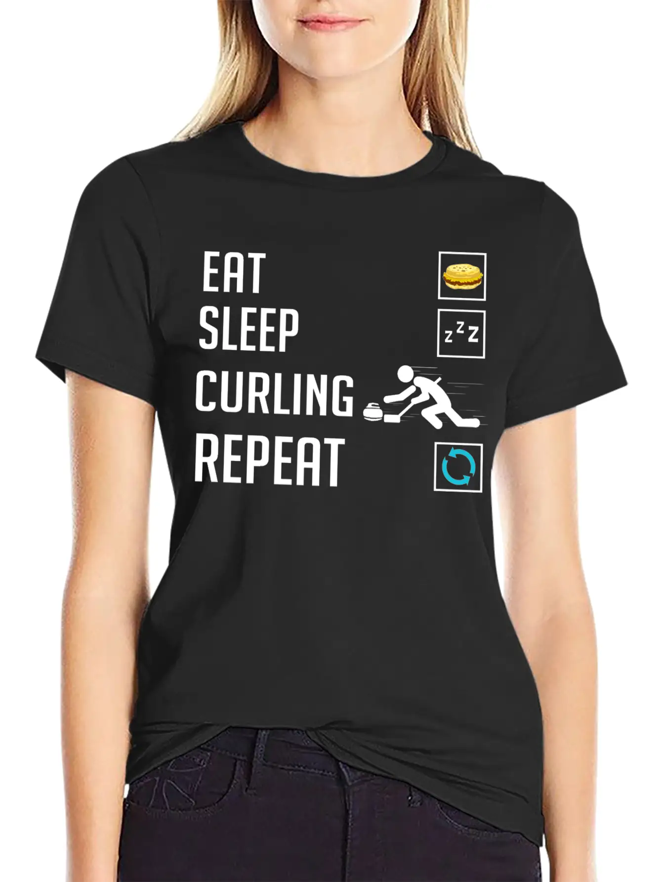 Curling Sport Game Curler Player Stones Broom Curl Relaxed Everyday Tee – Lightweight And Durable Cotton