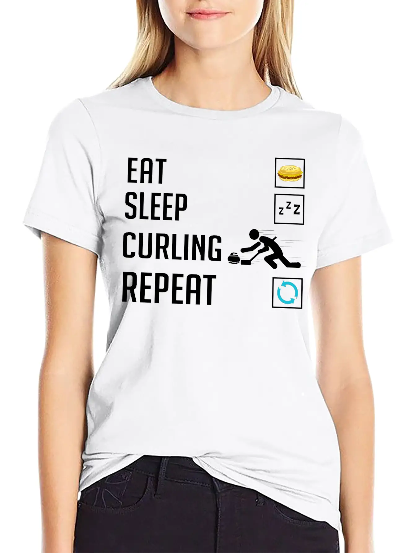 Curling Sport Game Curler Player Stones Broom Curl Relaxed Everyday Tee – Lightweight And Durable Cotton