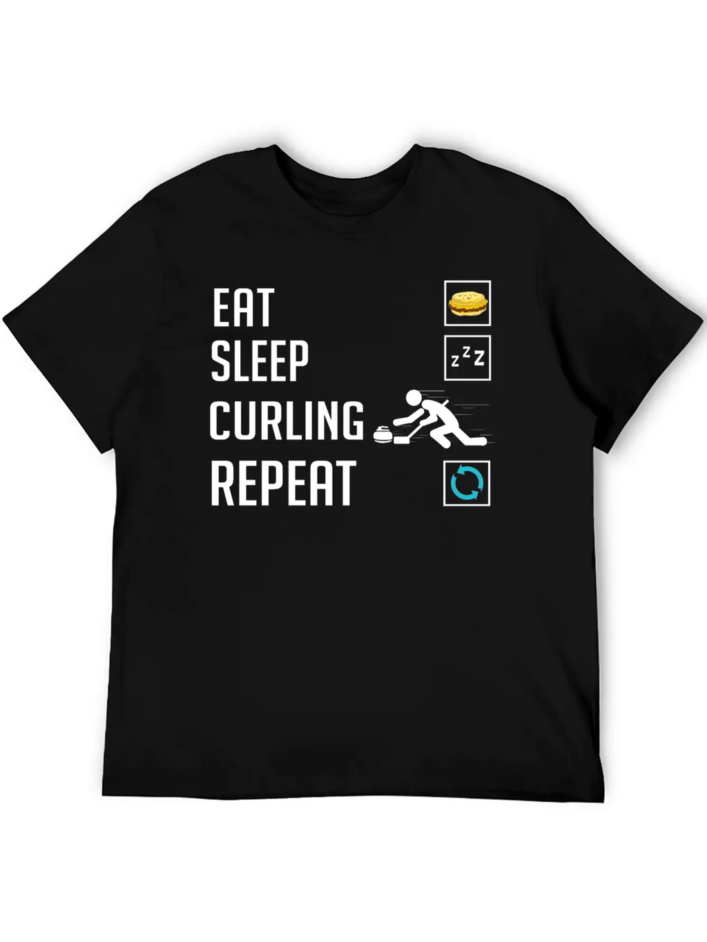 Curling Sport Game Curler Player Stones Broom Curl Relaxed Everyday Tee – Lightweight And Durable Cotton